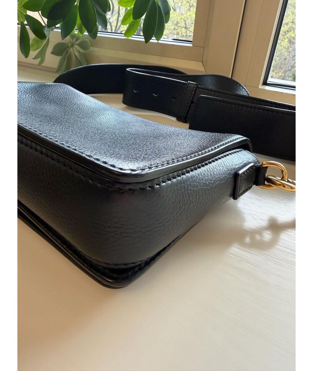 CHRISTIAN DIOR Черная кожаная сумка через плечо, фото 3