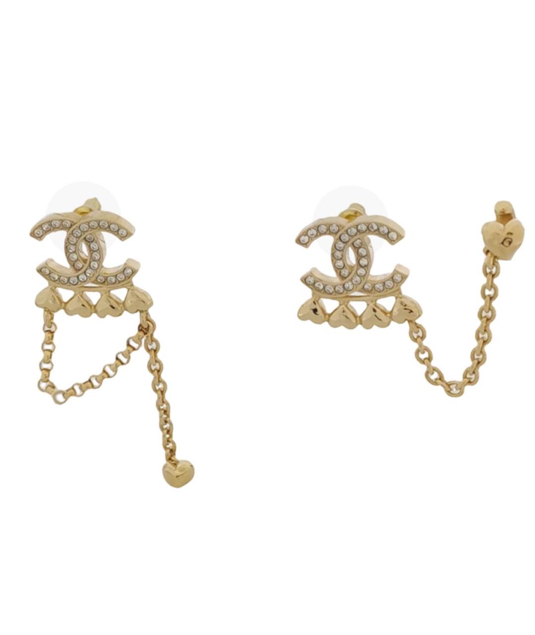 CHANEL Золотые металлические серьги, фото 1