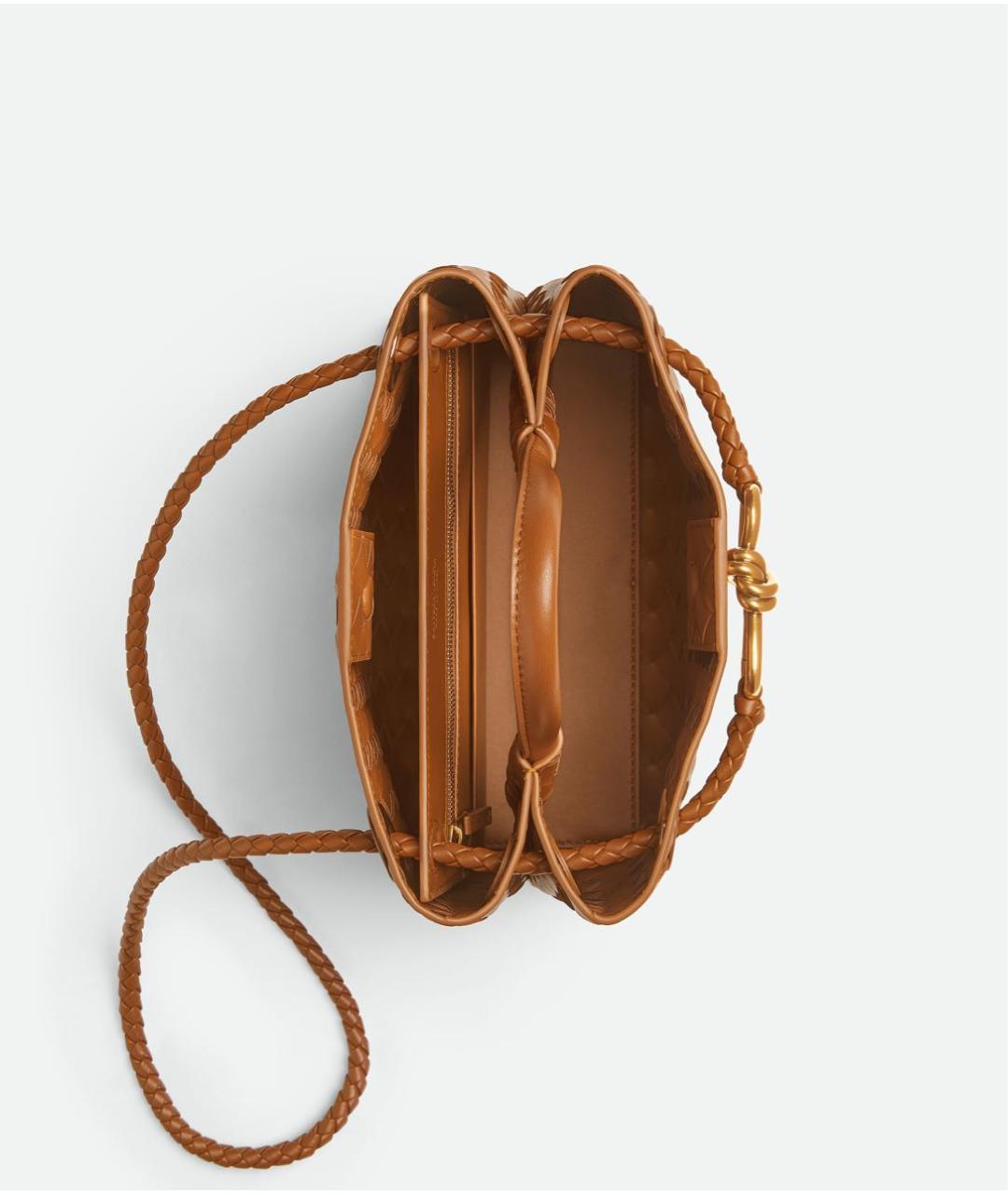 BOTTEGA VENETA Коричневая кожаная сумка с короткими ручками, фото 3