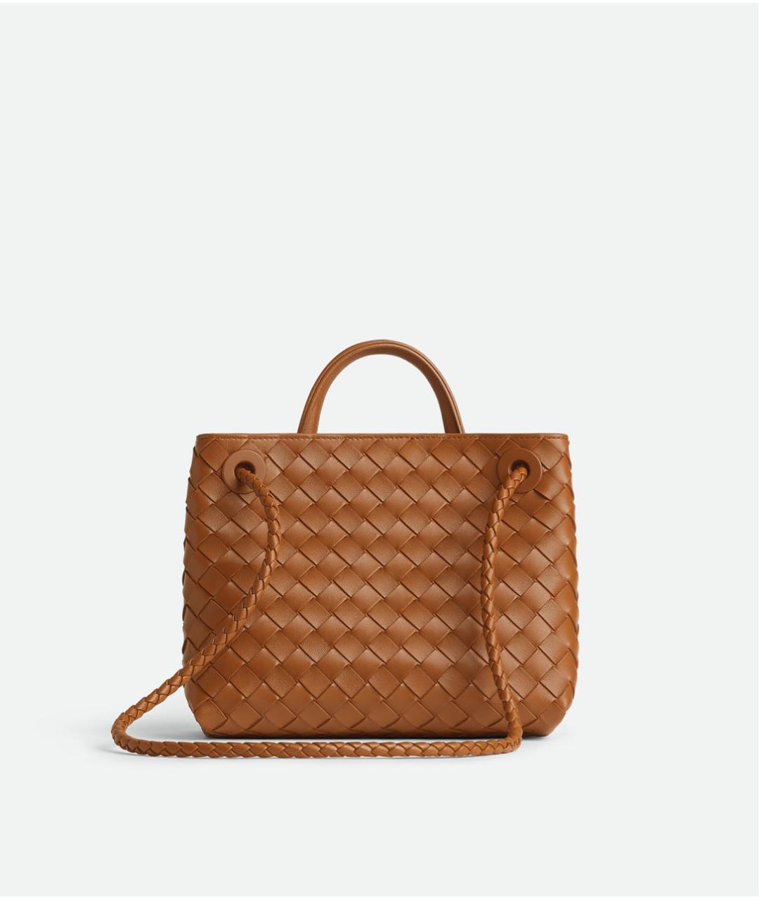 BOTTEGA VENETA Коричневая кожаная сумка с короткими ручками, фото 2