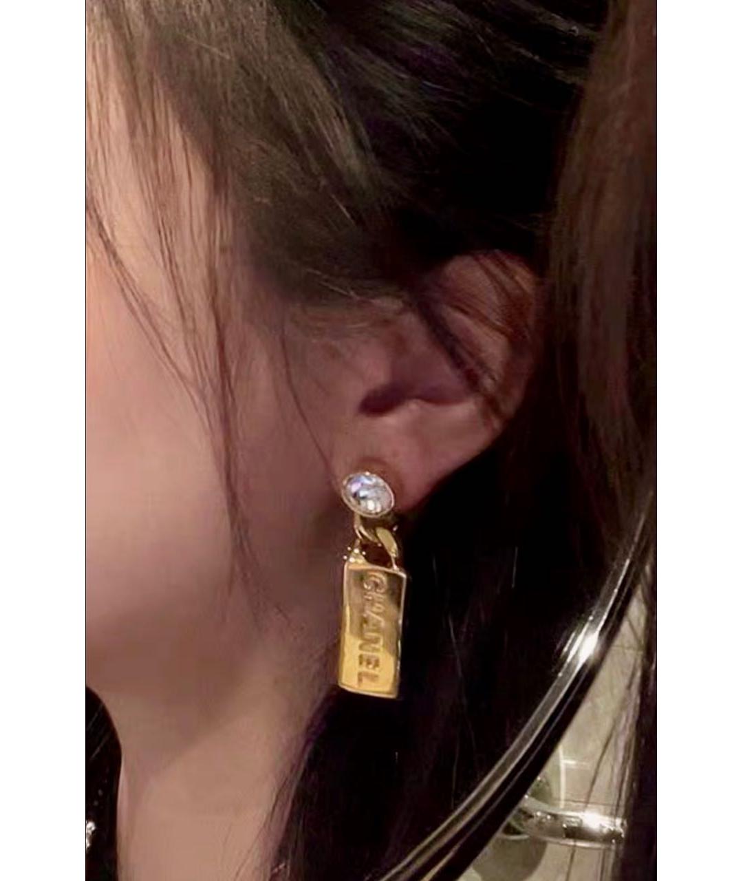 CHANEL Золотые металлические серьги, фото 5