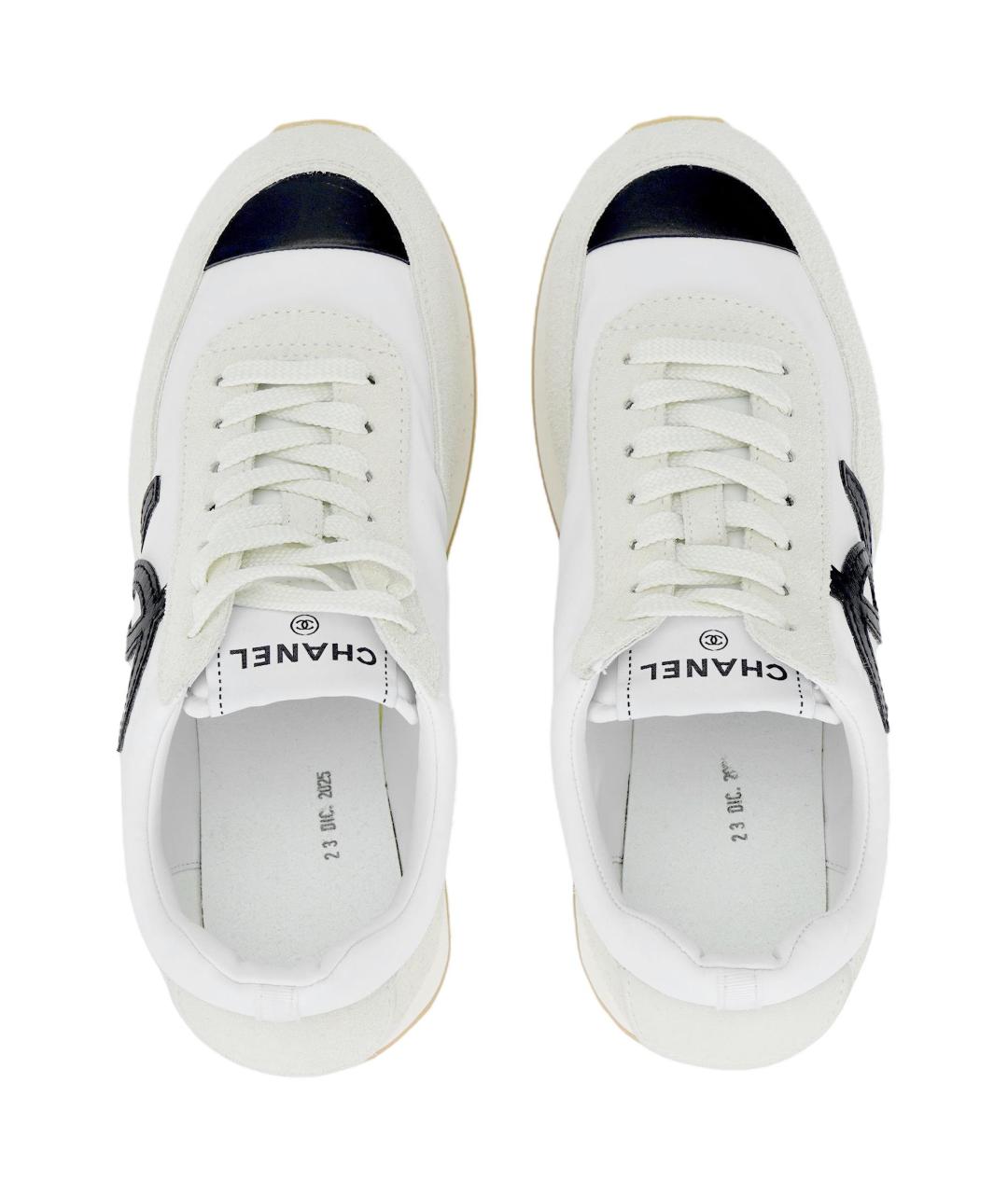 CHANEL Белые кожаные кроссовки, фото 3