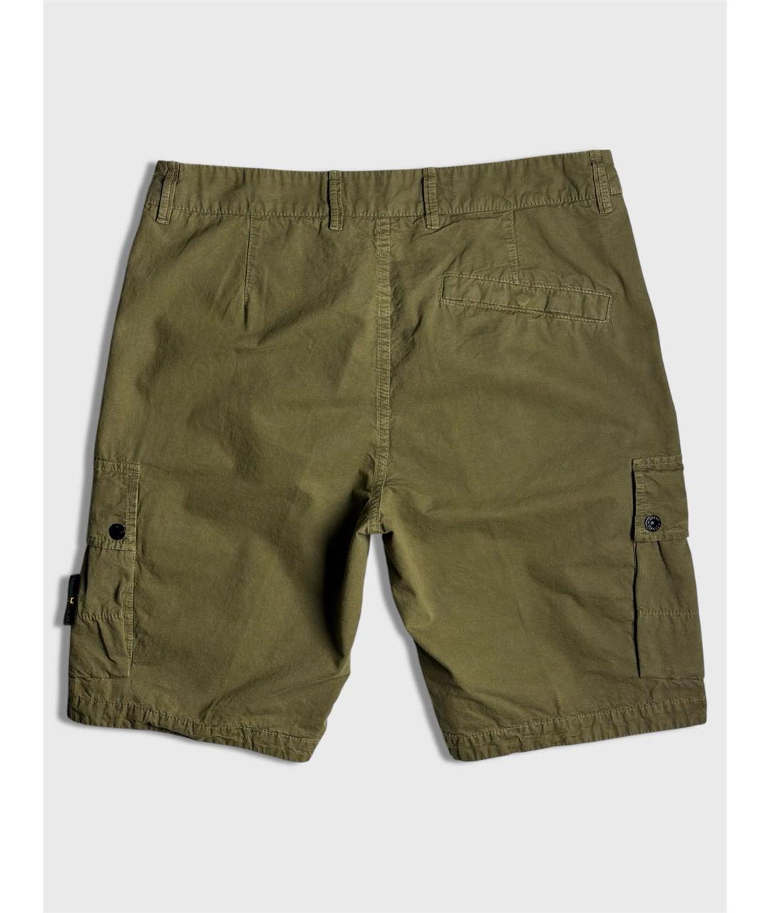 STONE ISLAND Хаки хлопковые шорты, фото 2