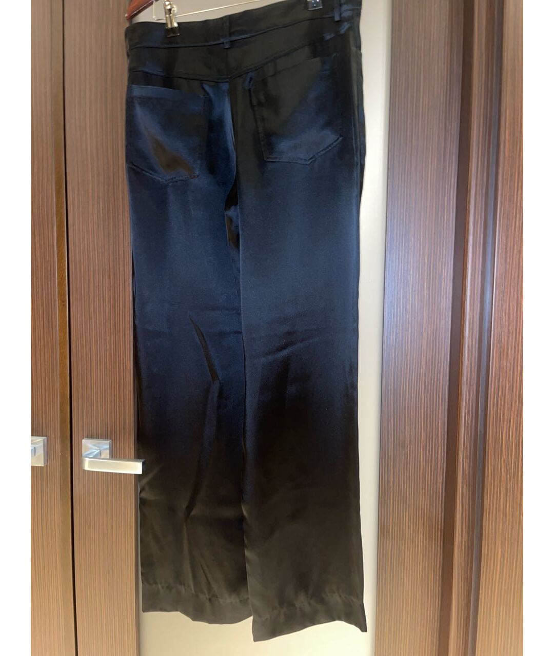 GIORGIO ARMANI Черные атласные брюки широкие, фото 2