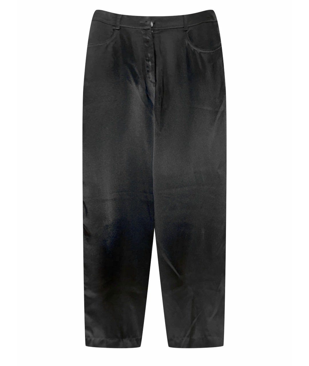 GIORGIO ARMANI Черные атласные брюки широкие, фото 1