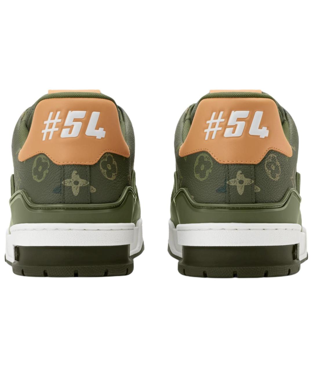 LOUIS VUITTON Зеленые кожаные низкие кроссовки / кеды, фото 5