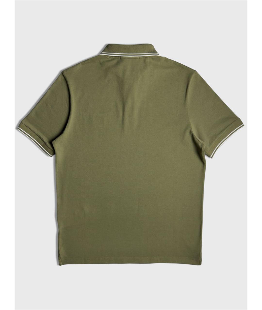 STONE ISLAND Хаки хлопковое поло с коротким рукавом, фото 2