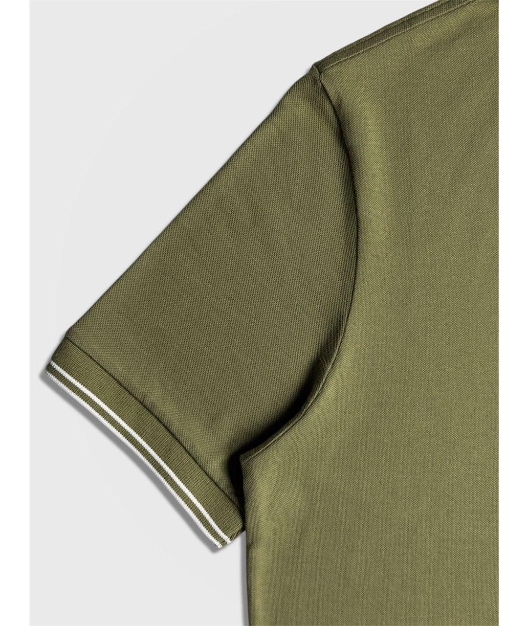 STONE ISLAND Хаки хлопковое поло с коротким рукавом, фото 4