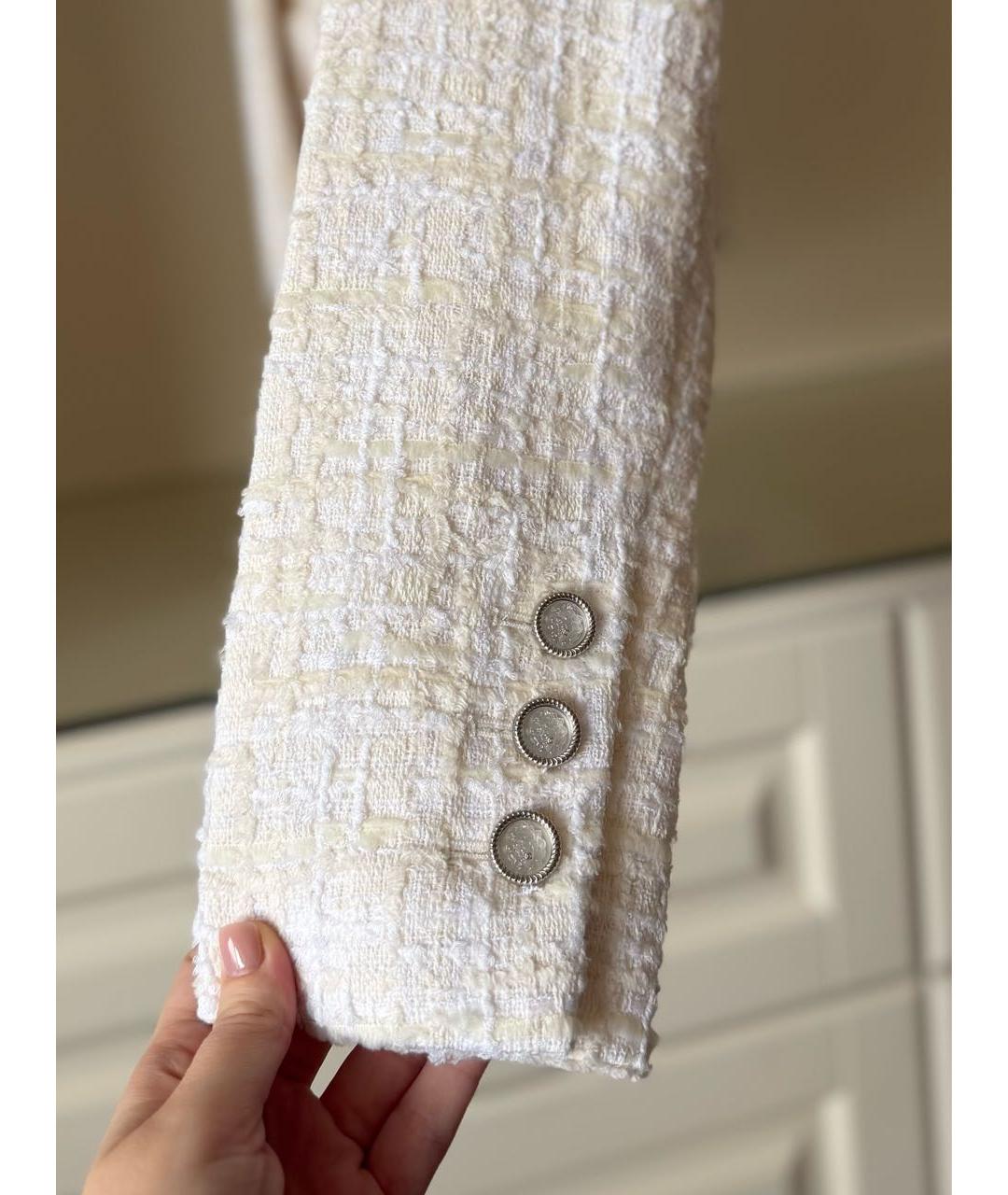 CHANEL Белый твидовый жакет/пиджак, фото 3