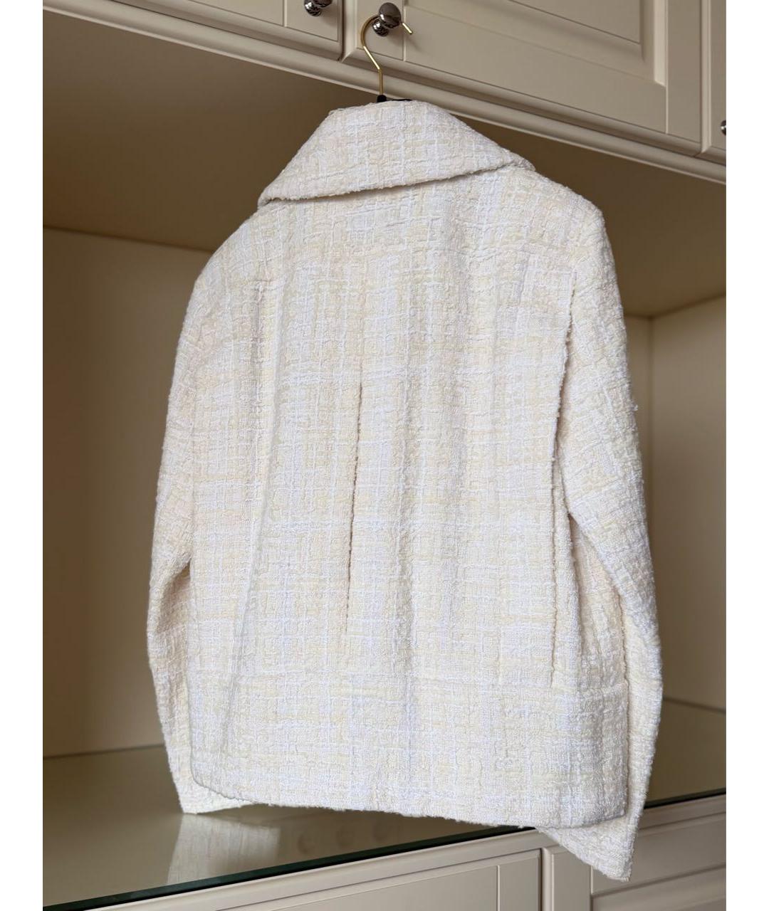 CHANEL Белый твидовый жакет/пиджак, фото 4
