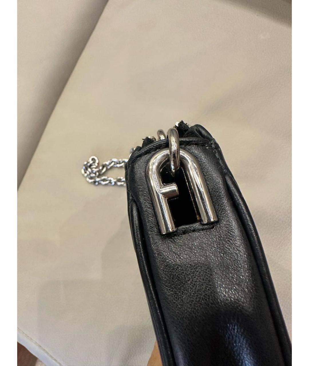 FURLA Черная кожаная сумка с короткими ручками, фото 5