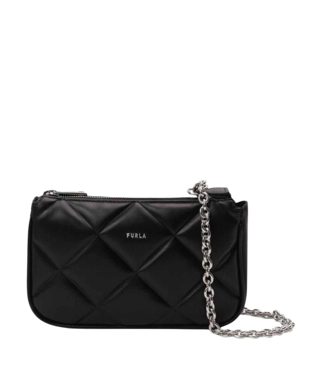 FURLA Черная кожаная сумка с короткими ручками, фото 1