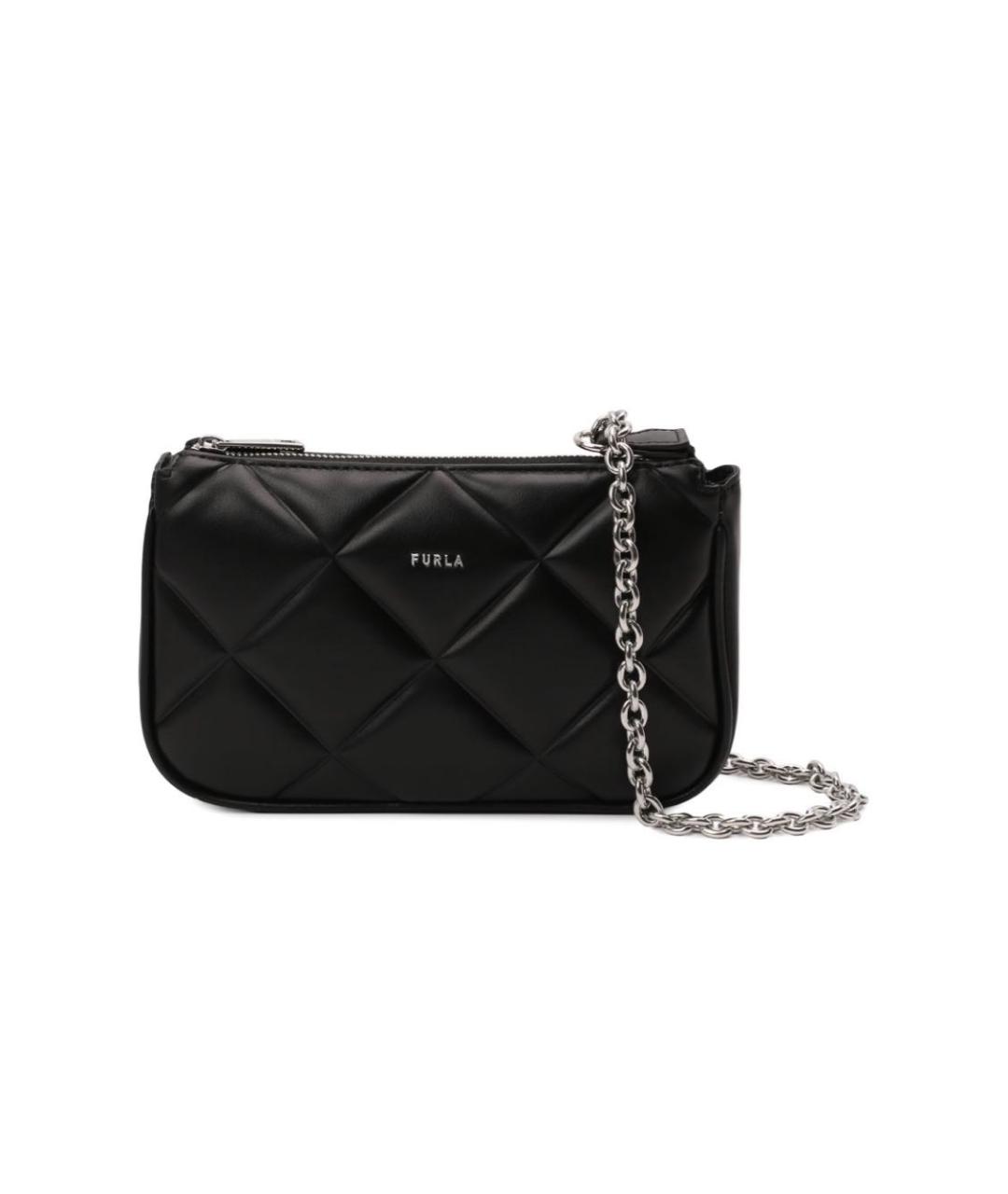 FURLA Черная кожаная сумка с короткими ручками, фото 8