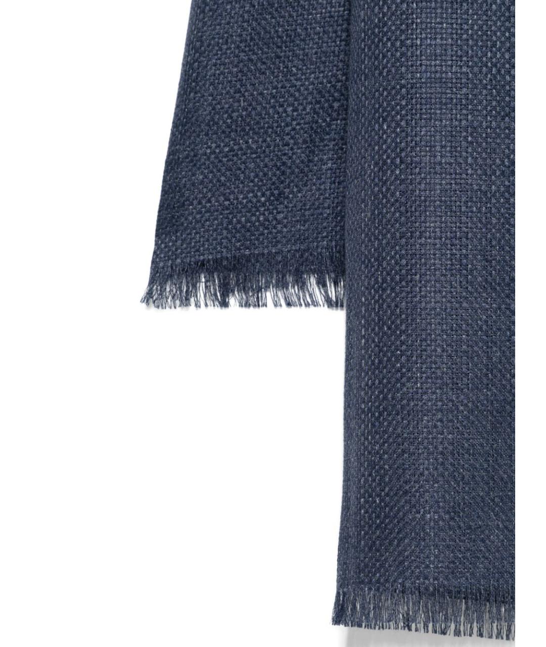 BRUNELLO CUCINELLI Синий шарф, фото 2