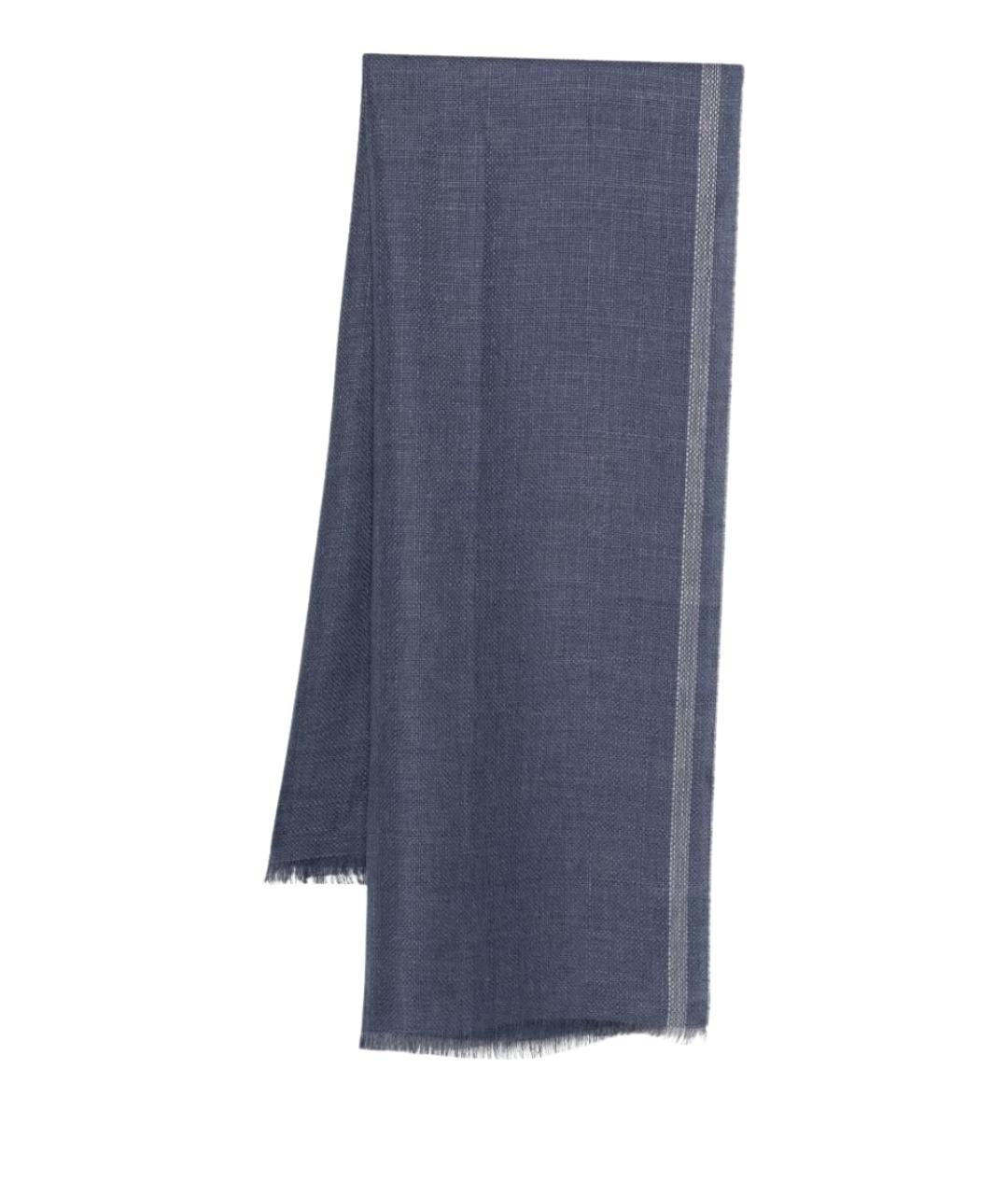 BRUNELLO CUCINELLI Синий шарф, фото 1