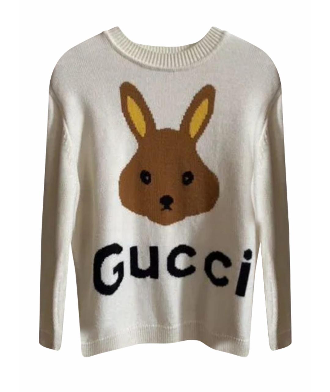 GUCCI Белый хлопковый джемпер / свитер, фото 1