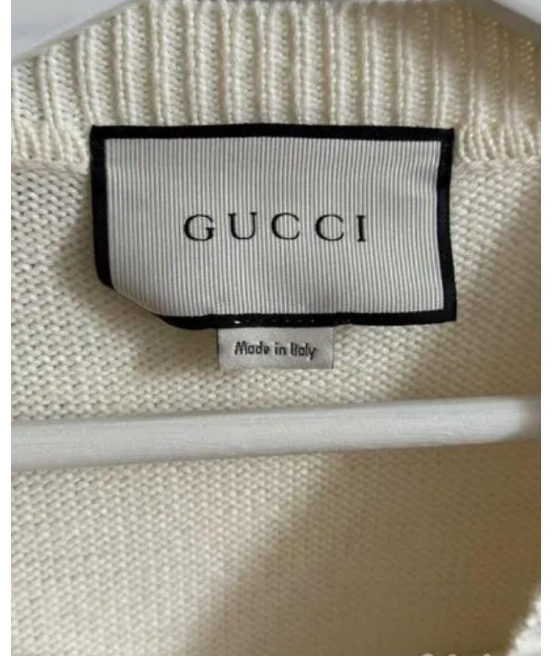 GUCCI Белый хлопковый джемпер / свитер, фото 3