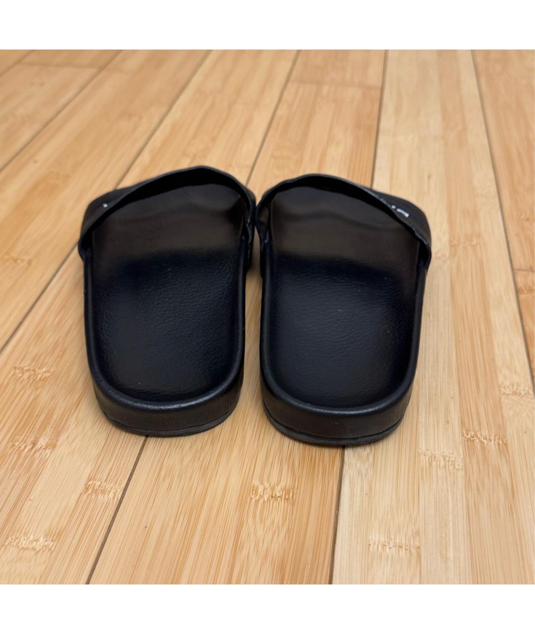 BALENCIAGA Черные кожаные шлепанцы, фото 3