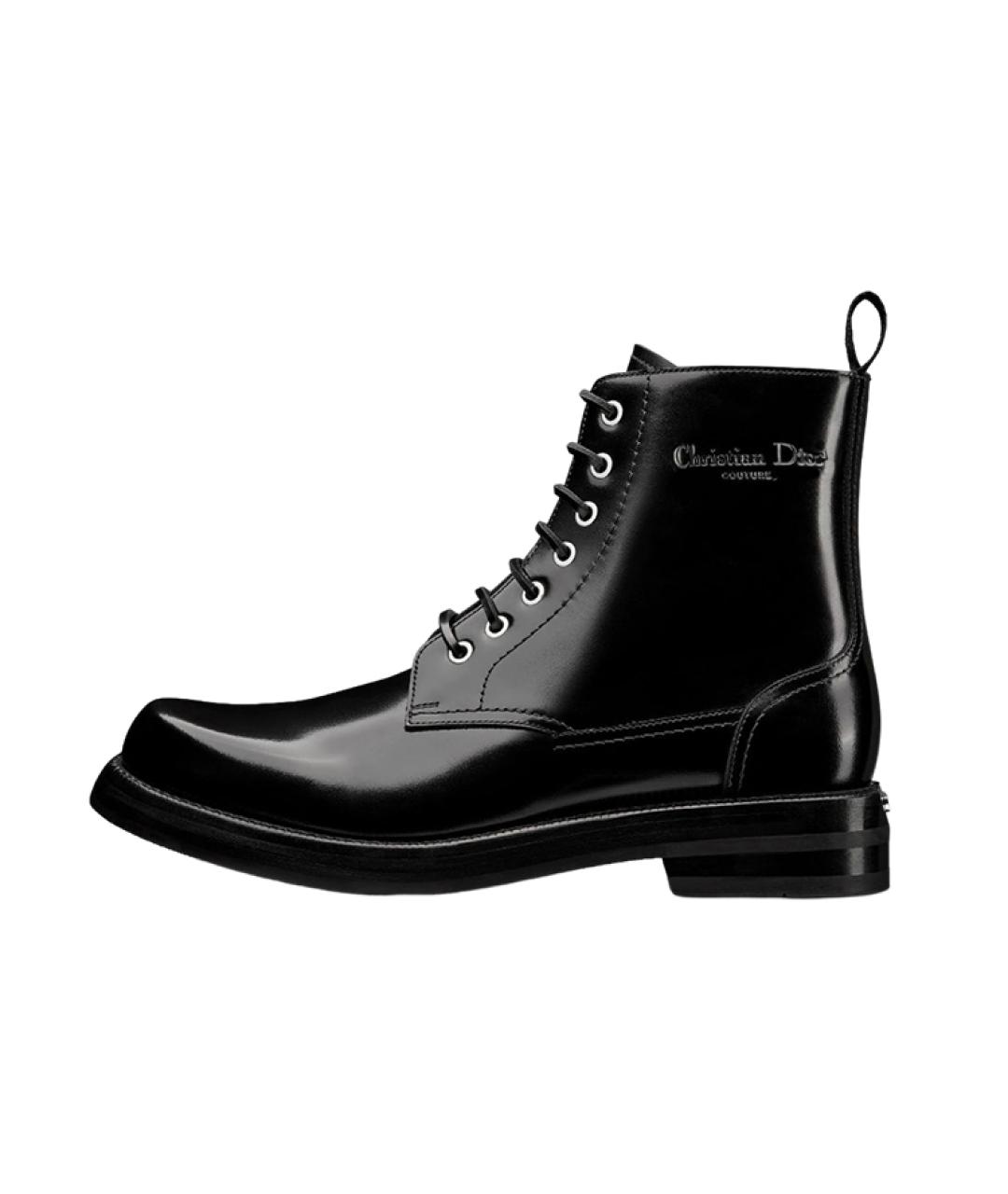 CHRISTIAN DIOR Черные кожаные высокие ботинки, фото 2