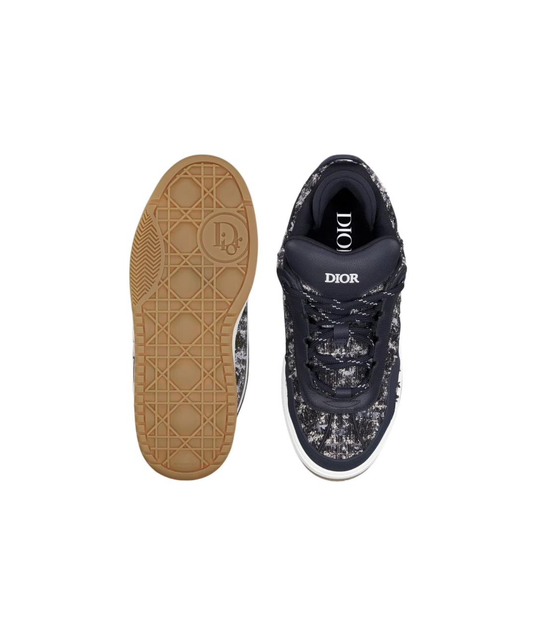 CHRISTIAN DIOR Темно-синие кожаные низкие кроссовки / кеды, фото 4