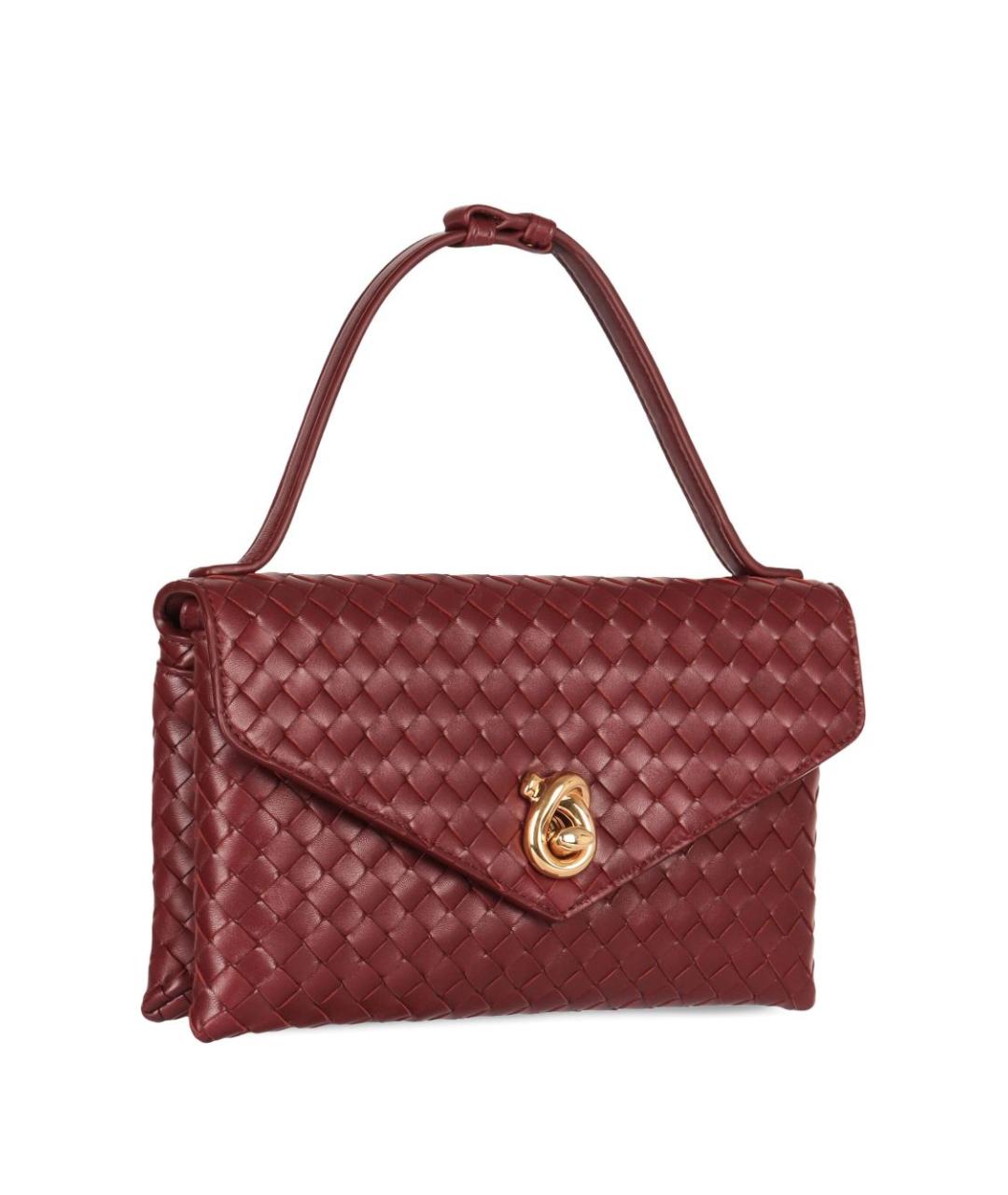 BOTTEGA VENETA Бордовая кожаная сумка через плечо, фото 3