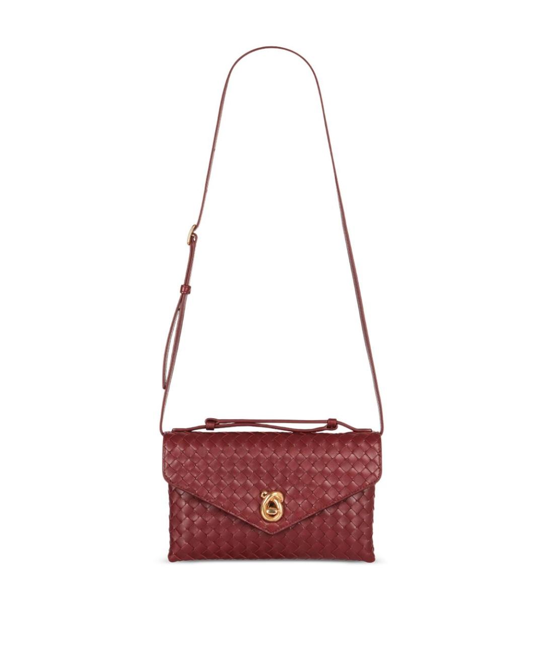 BOTTEGA VENETA Бордовая кожаная сумка через плечо, фото 4