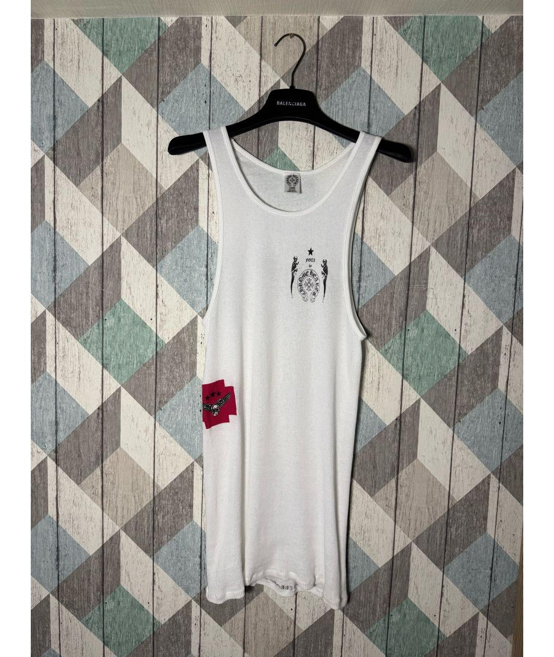 CHROME HEARTS Белая хлопковая майка, фото 8