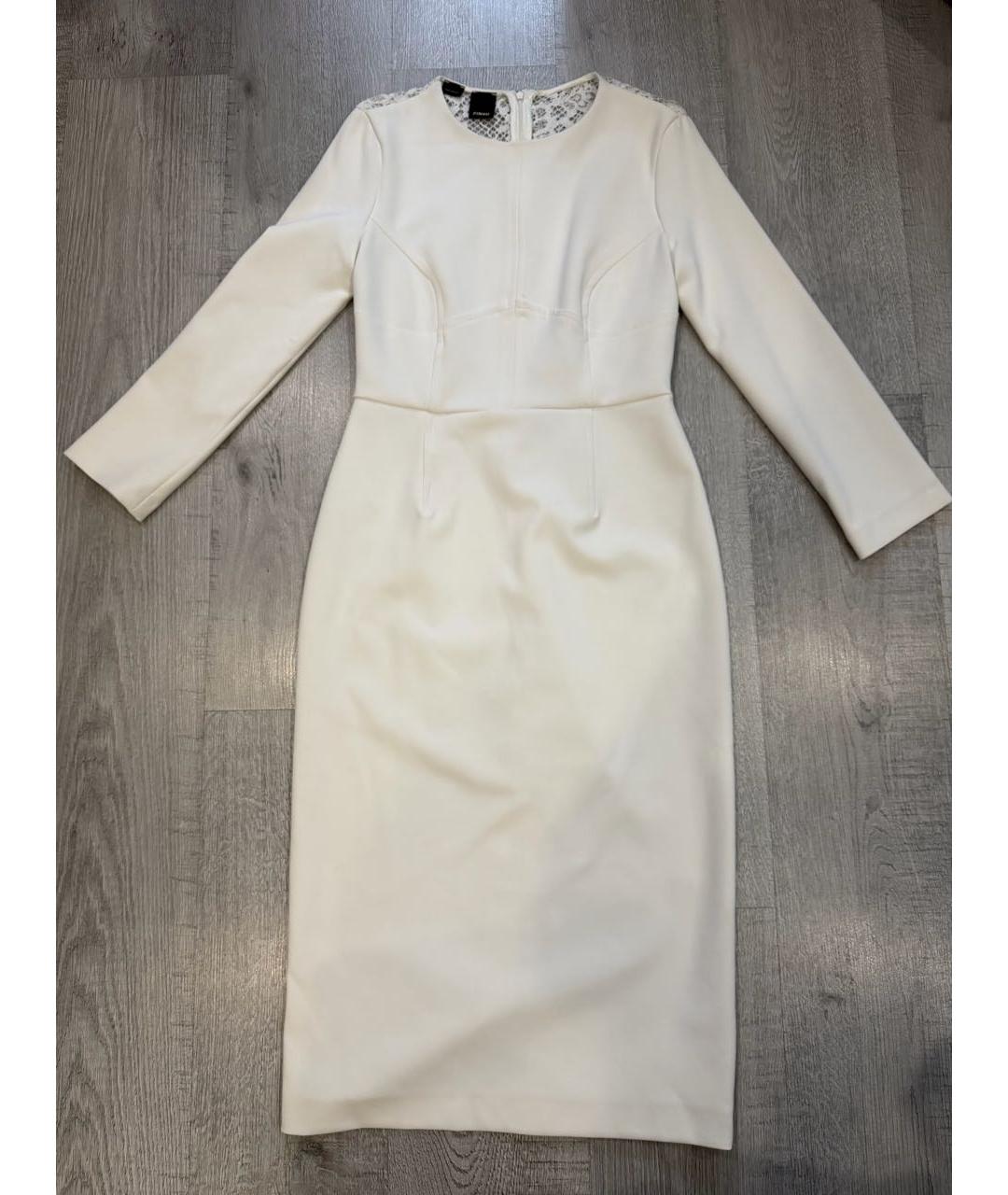 PINKO Белое полиэстеровое коктейльное платье, фото 9
