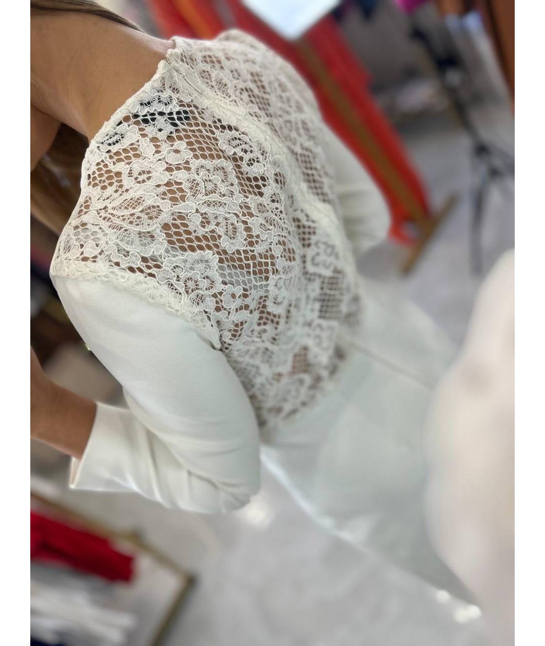 PINKO Белое полиэстеровое коктейльное платье, фото 8