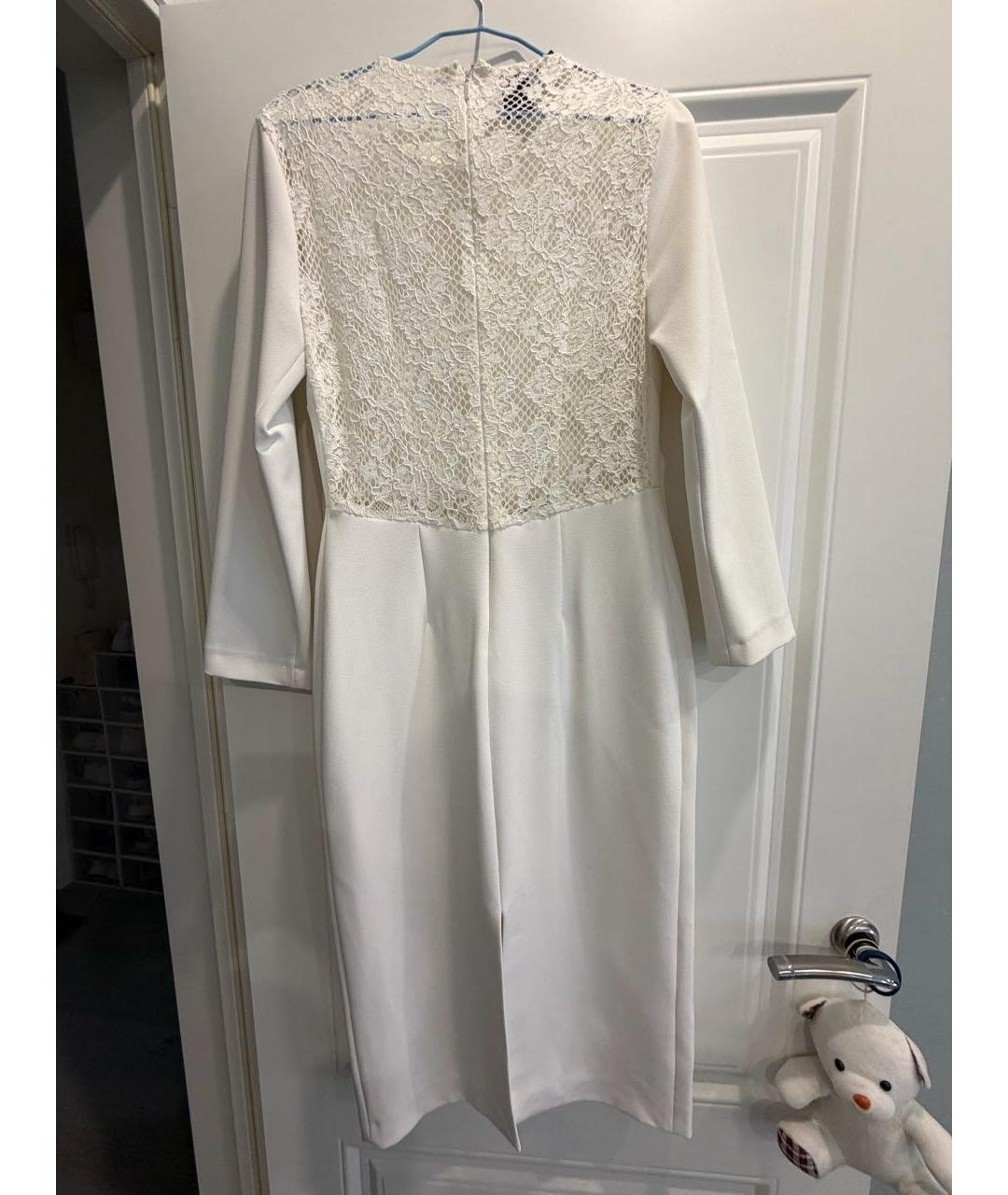 PINKO Белое полиэстеровое коктейльное платье, фото 5