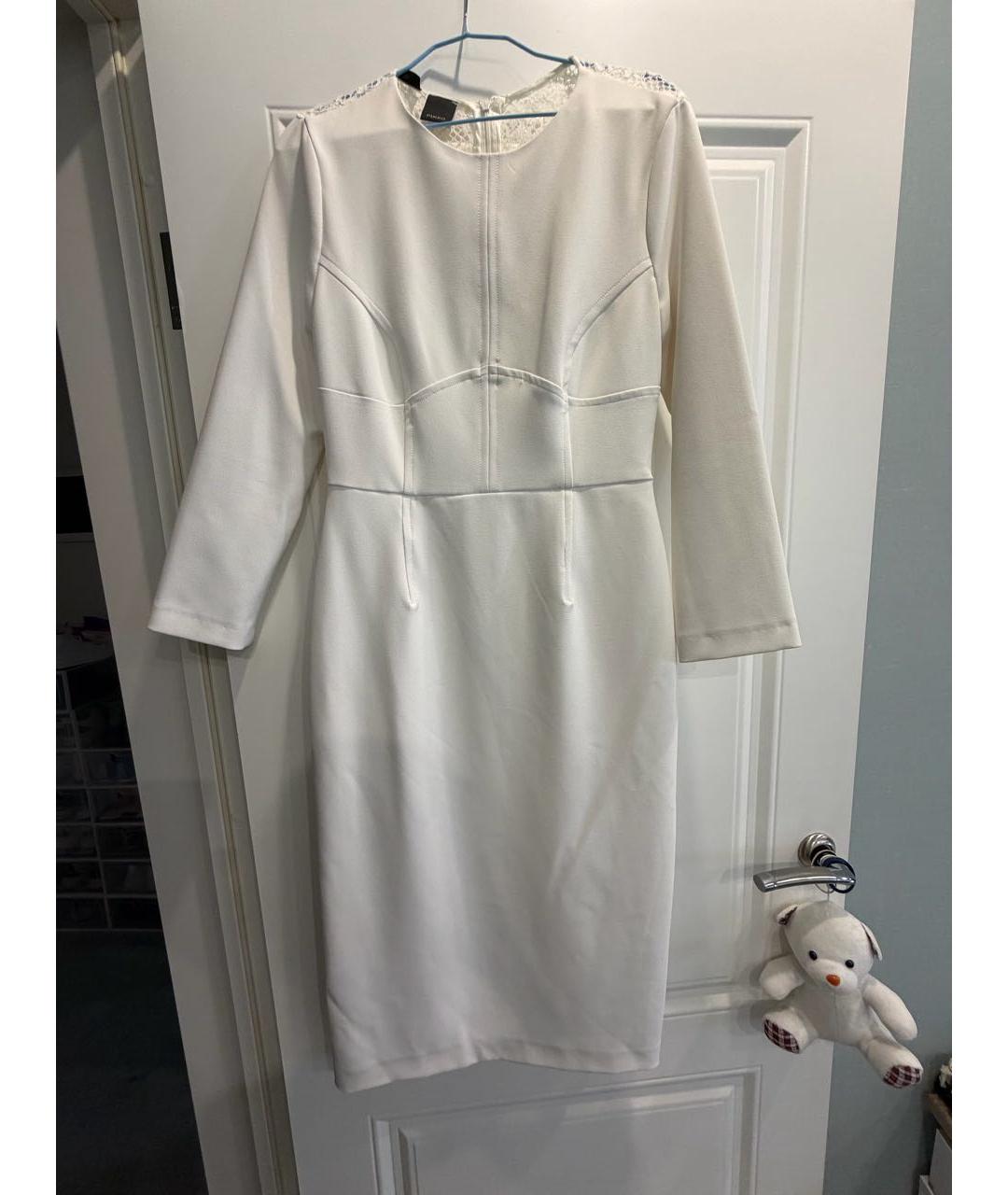 PINKO Белое полиэстеровое коктейльное платье, фото 6