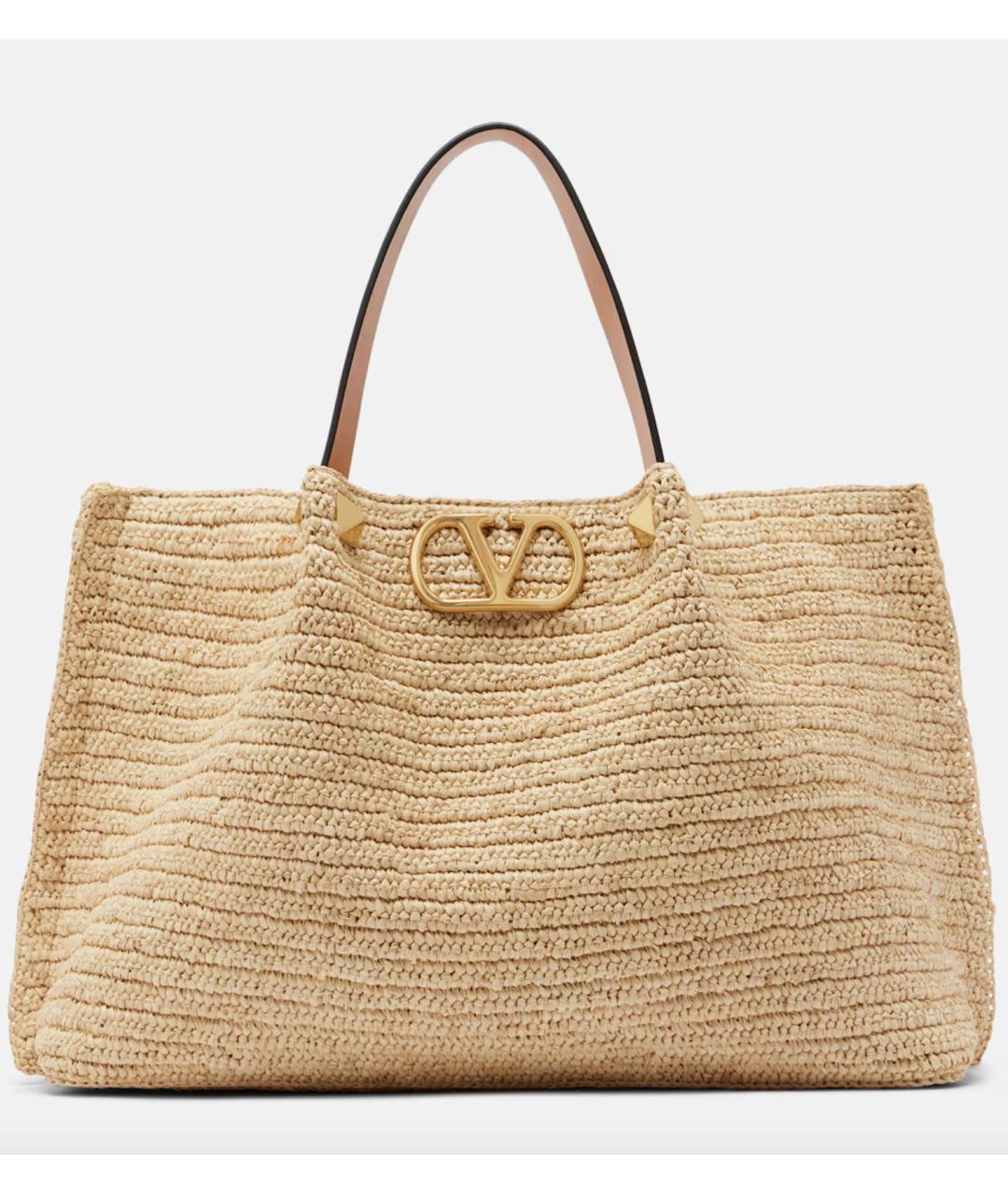 VALENTINO Бежевая пелетеная сумка тоут, фото 5