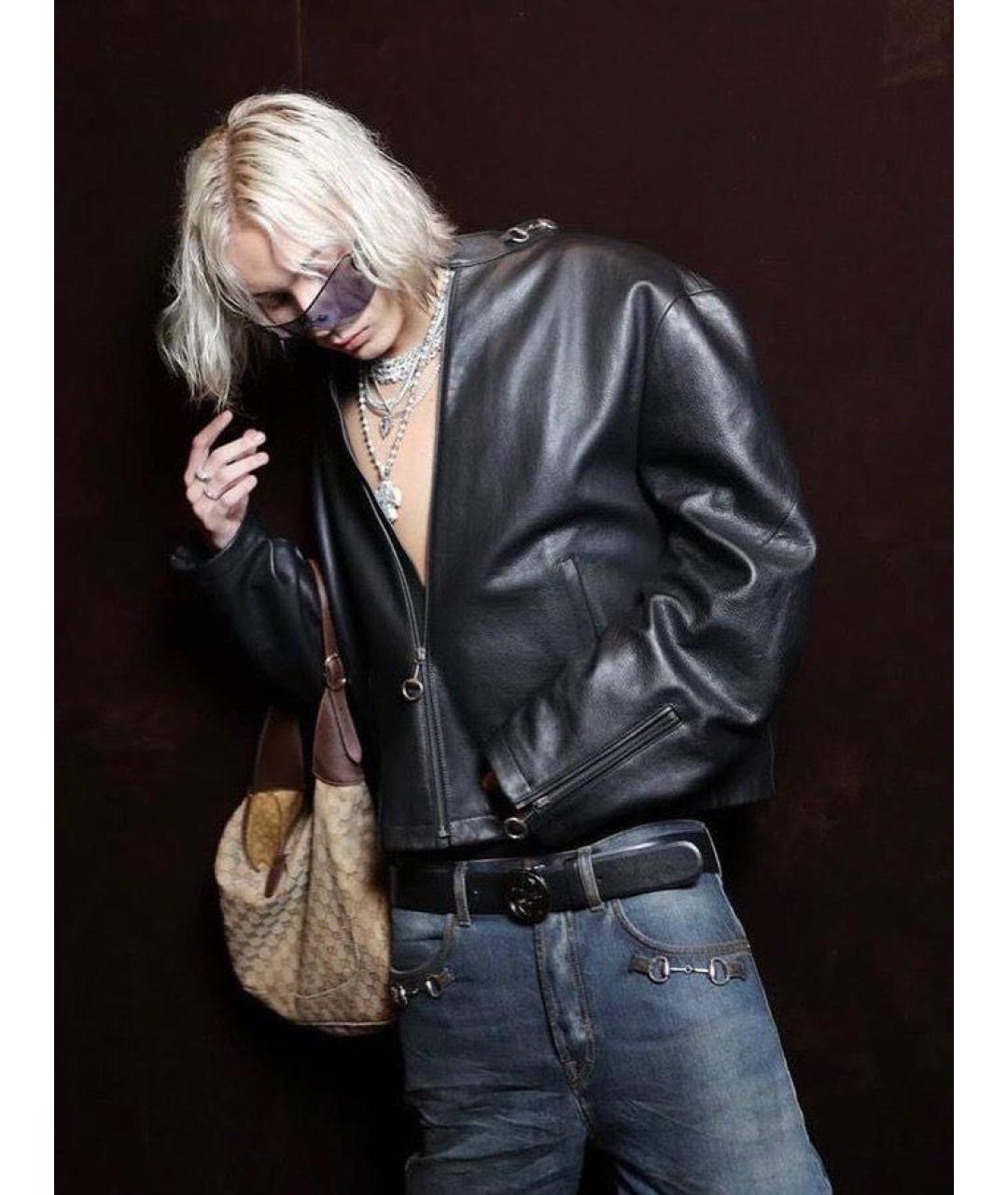 GUCCI Темно-синие хлопковые прямые джинсы, фото 6