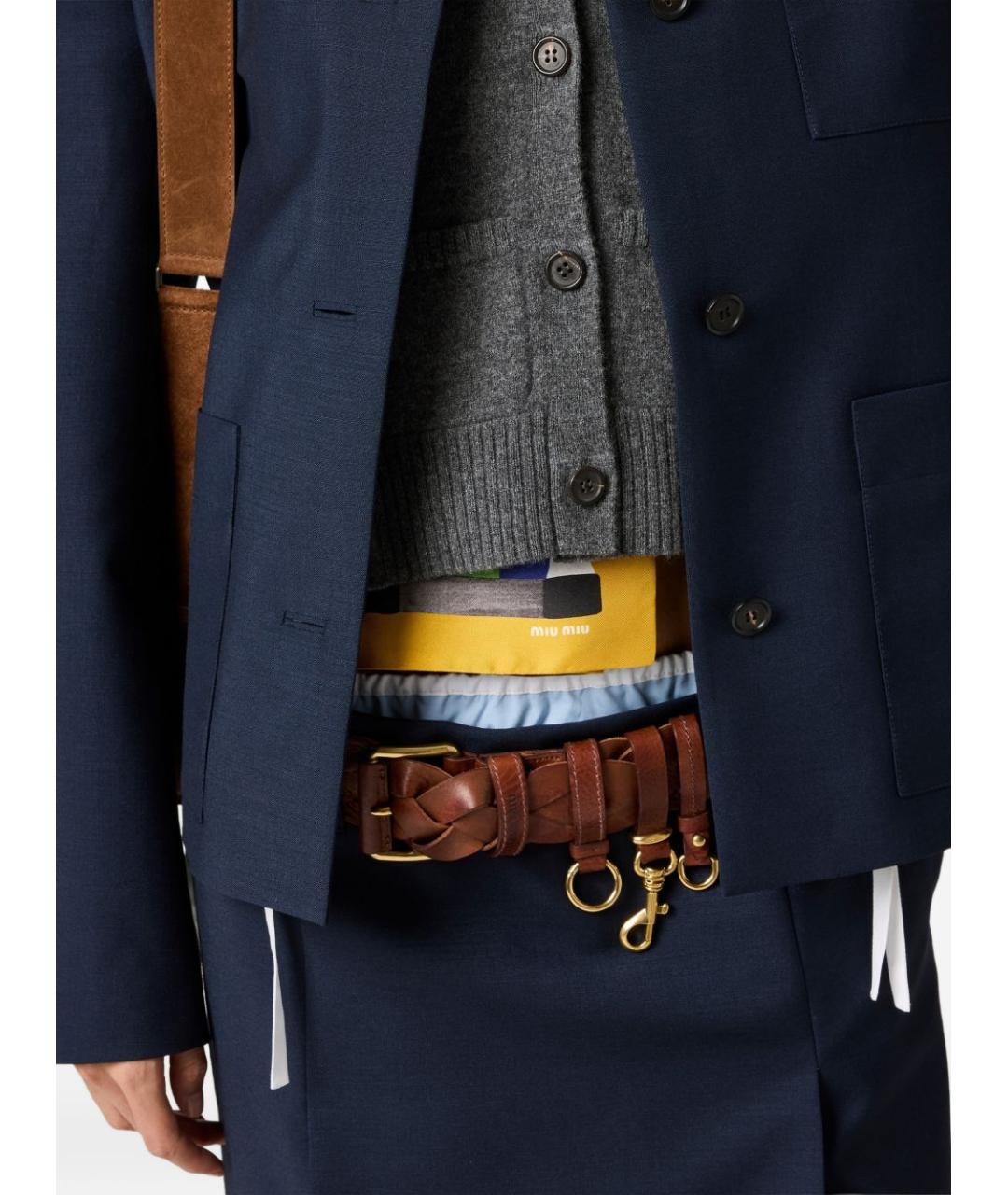 MIU MIU Синяя шерстяная куртка, фото 4