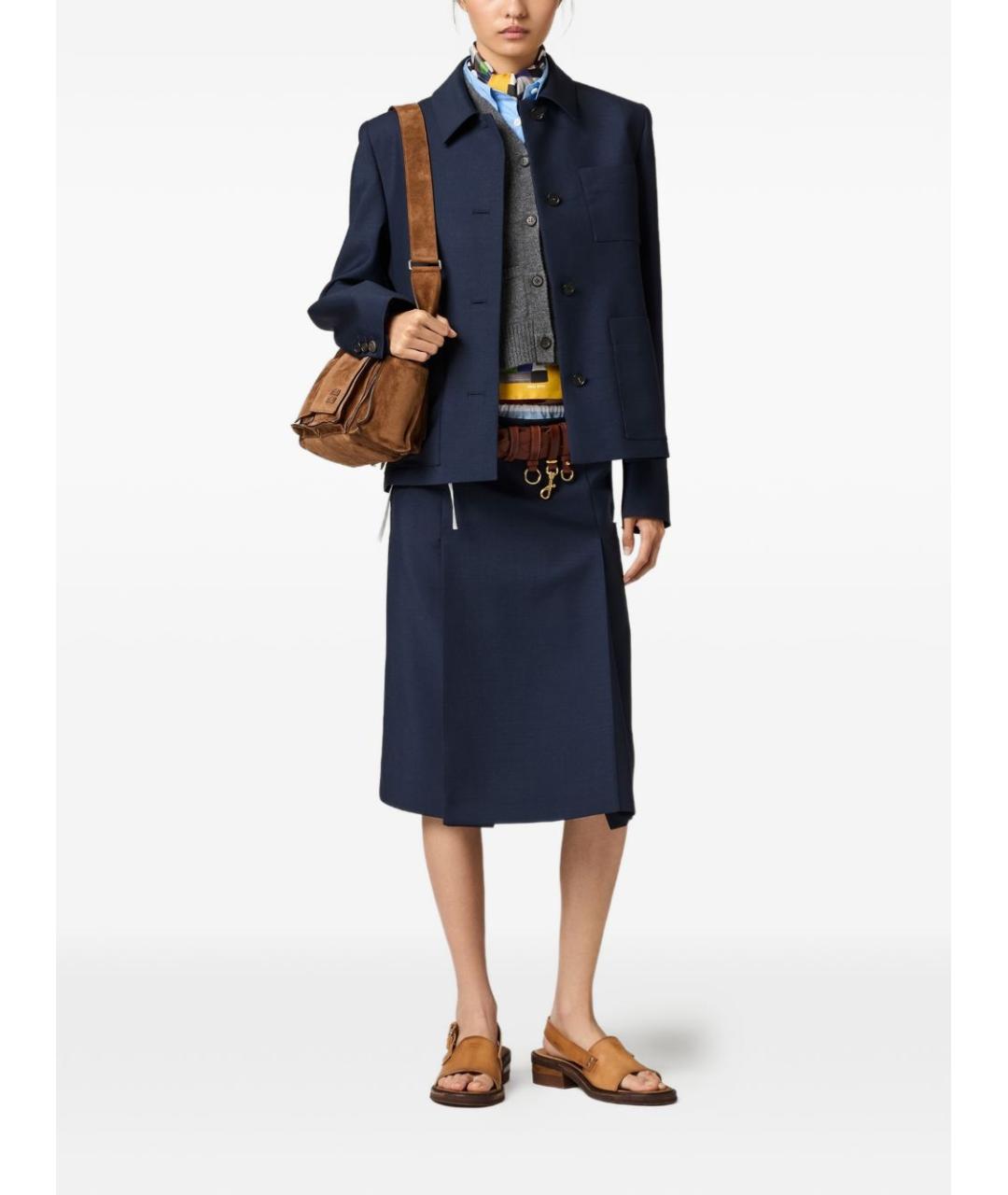 MIU MIU Синяя шерстяная куртка, фото 3