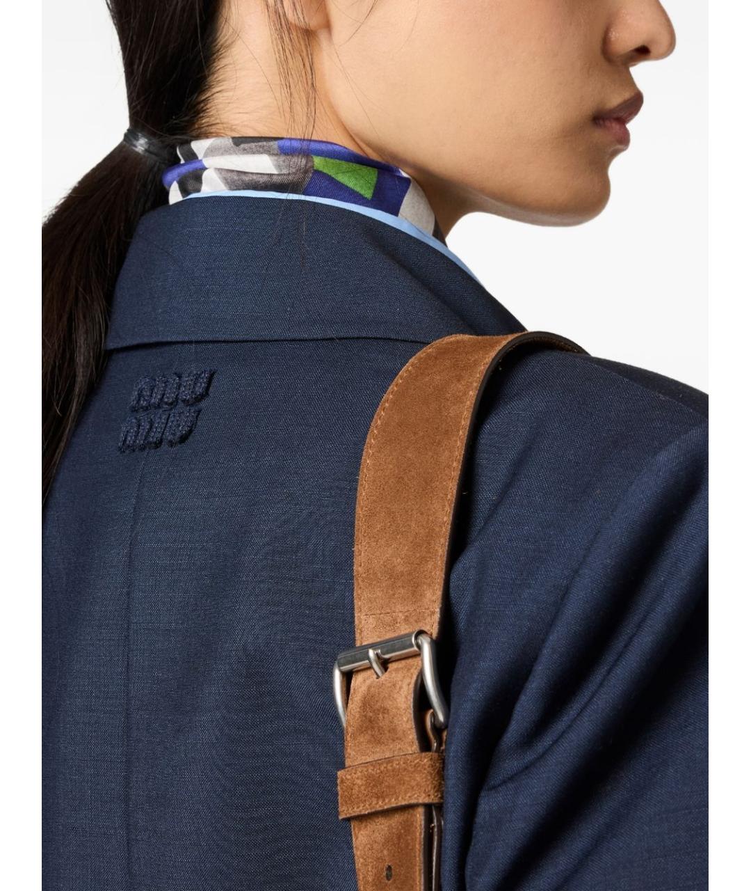 MIU MIU Синяя шерстяная куртка, фото 6