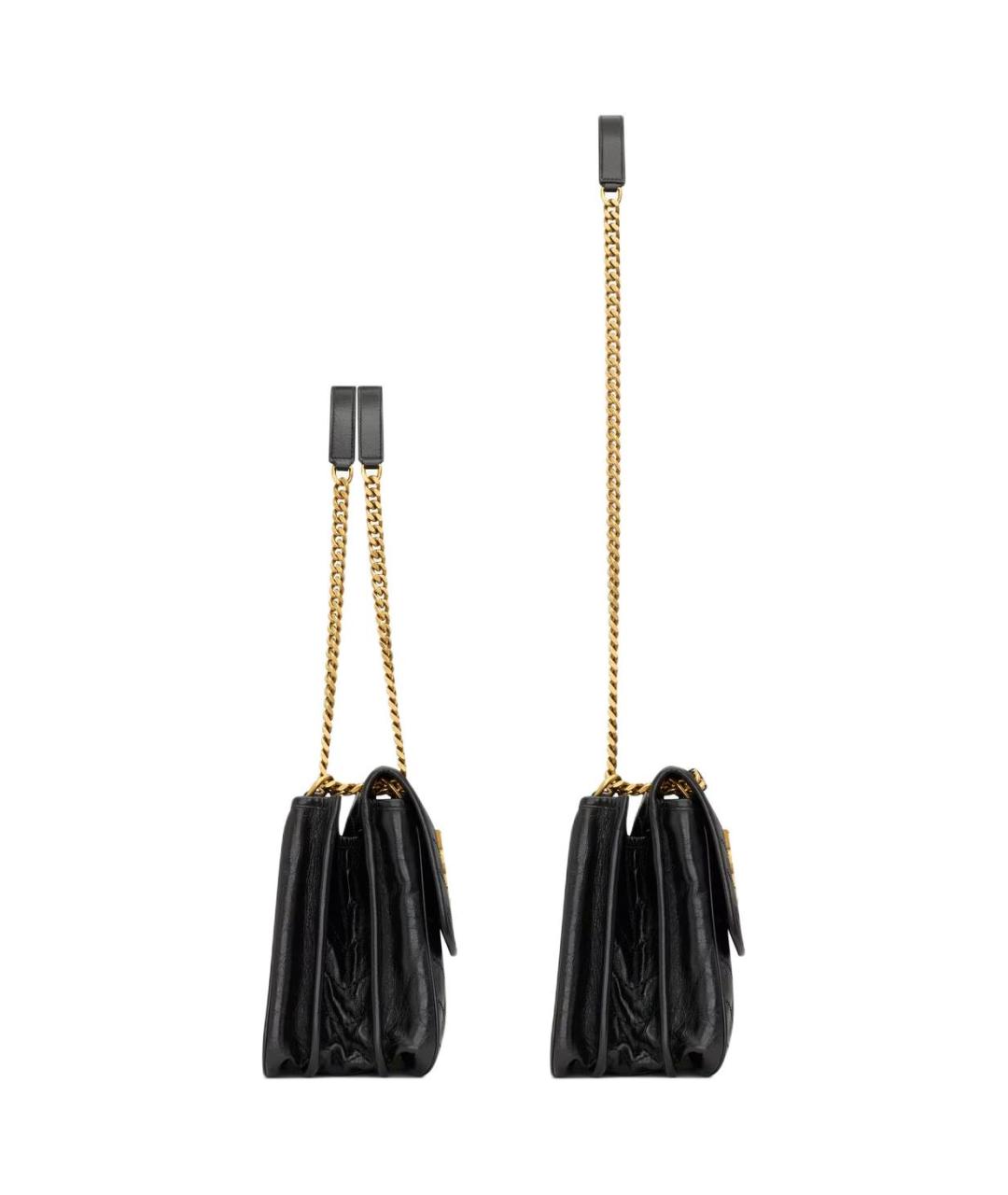 SAINT LAURENT Черная кожаная сумка через плечо, фото 4