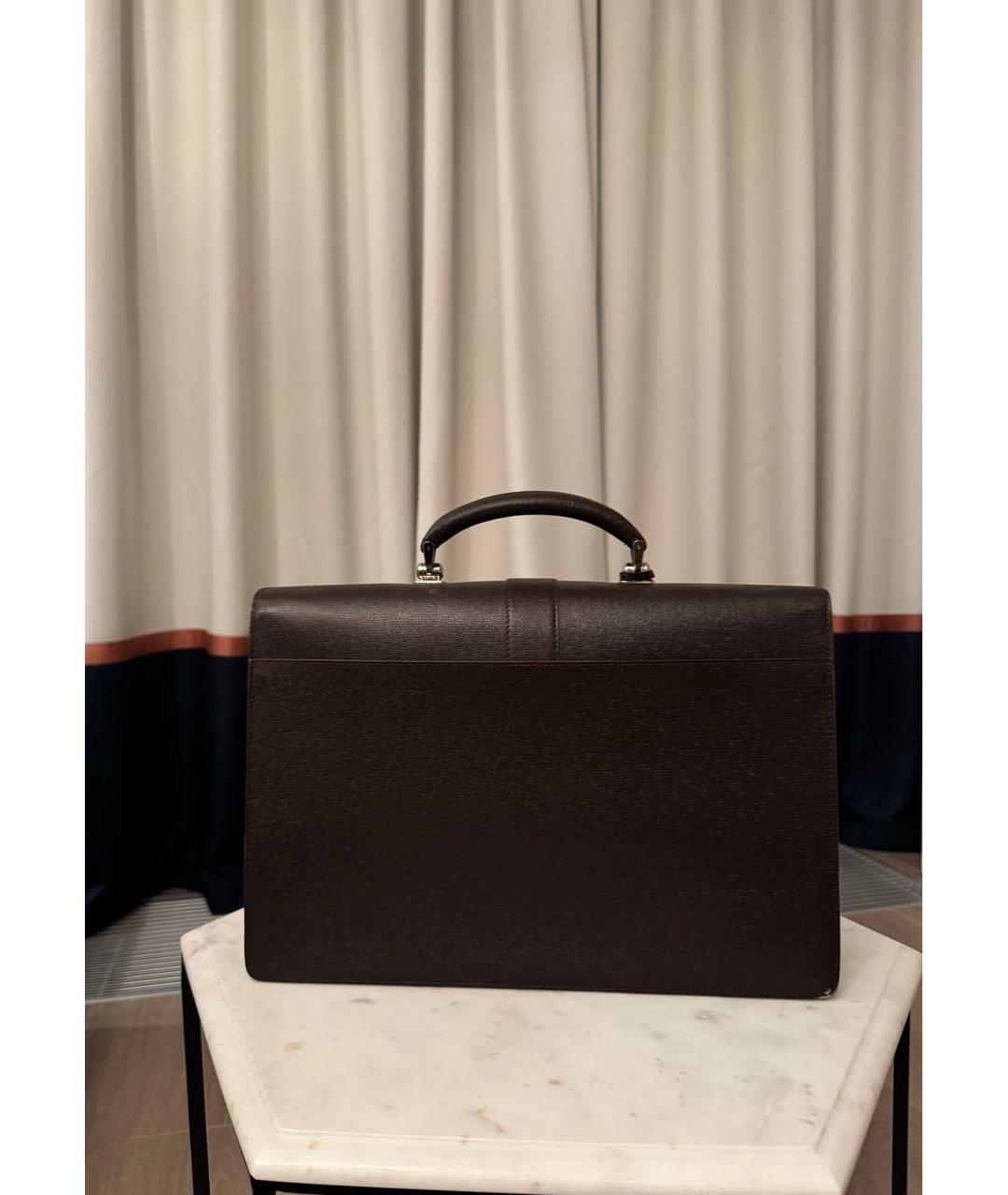 ZILLI Коричневый кожаный портфель, фото 3