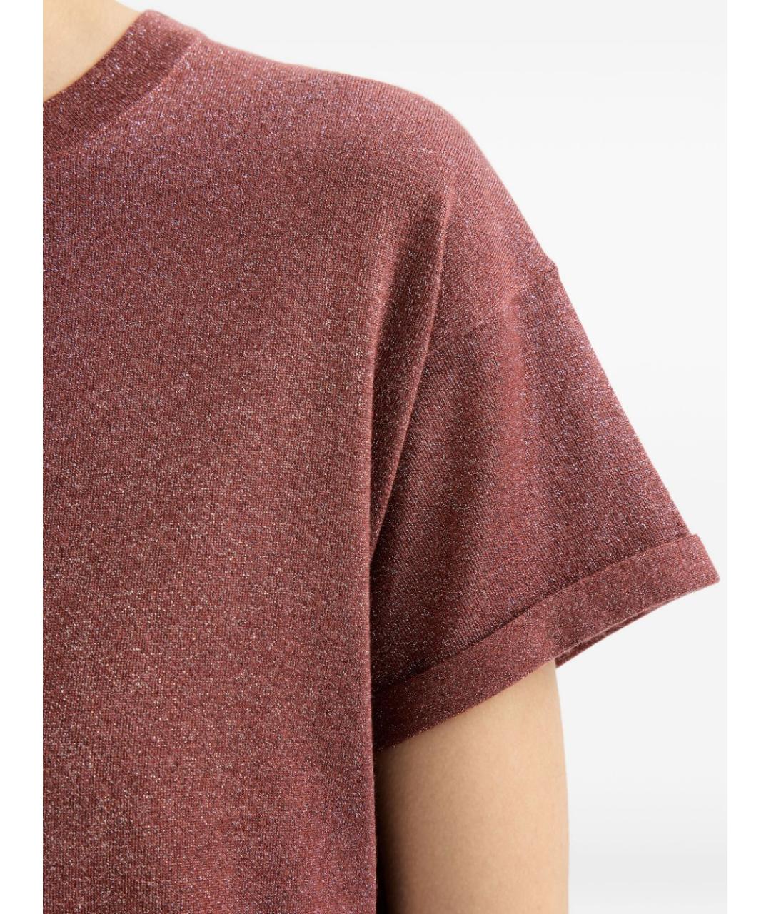 BRUNELLO CUCINELLI Коричневая футболка, фото 4