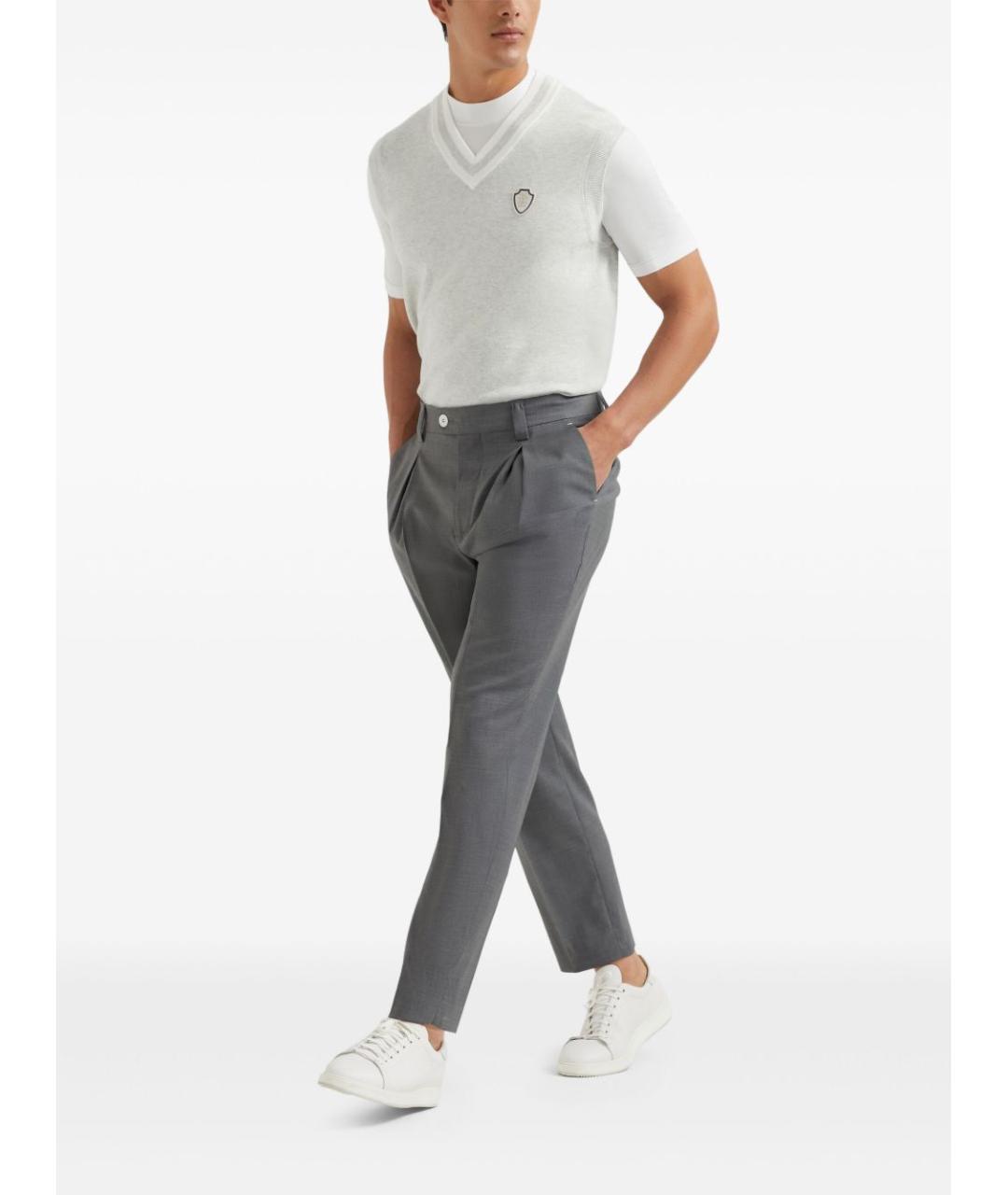 BRUNELLO CUCINELLI Белая хлопковая футболка, фото 4