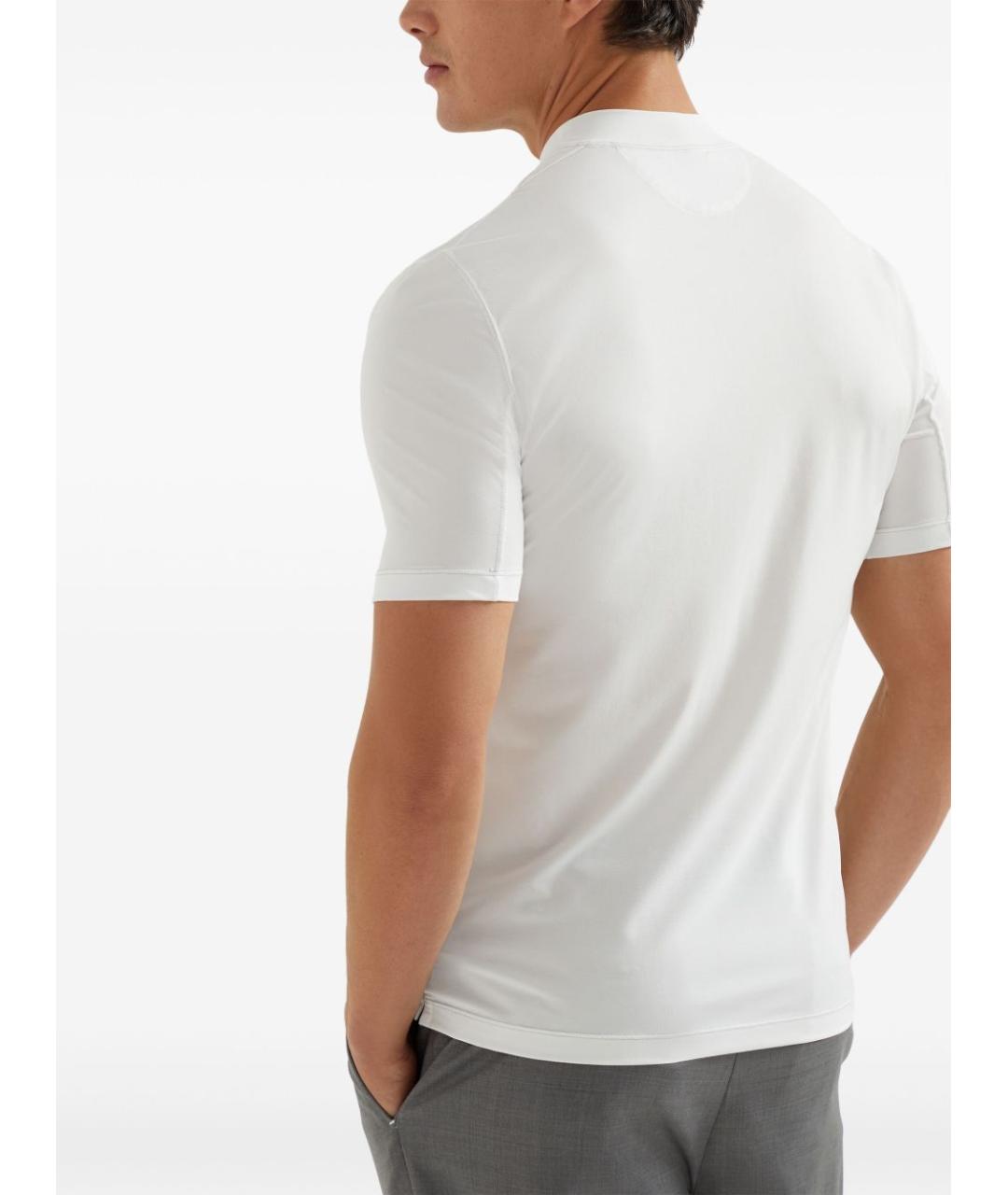 BRUNELLO CUCINELLI Белая хлопковая футболка, фото 2