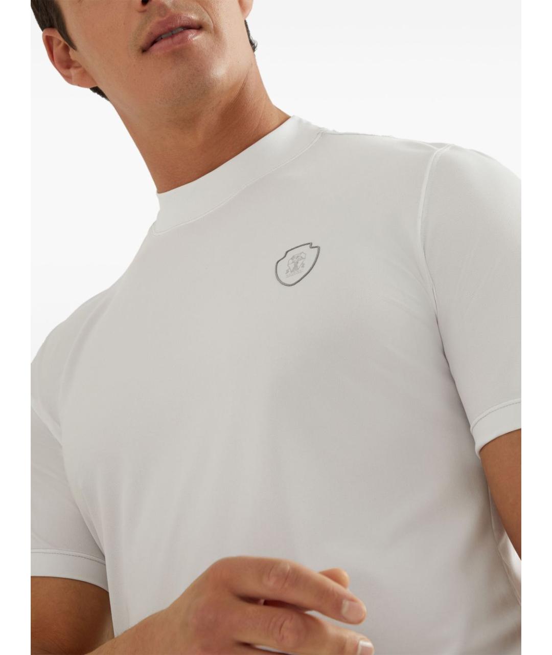 BRUNELLO CUCINELLI Белая хлопковая футболка, фото 5