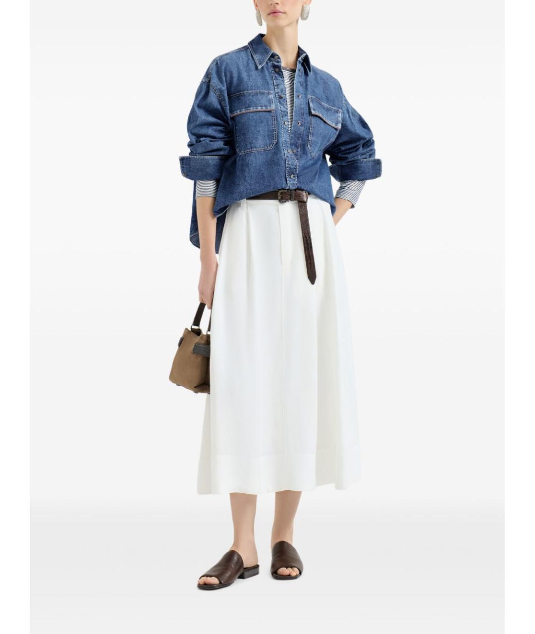 BRUNELLO CUCINELLI Синяя хлопковая рубашка, фото 2