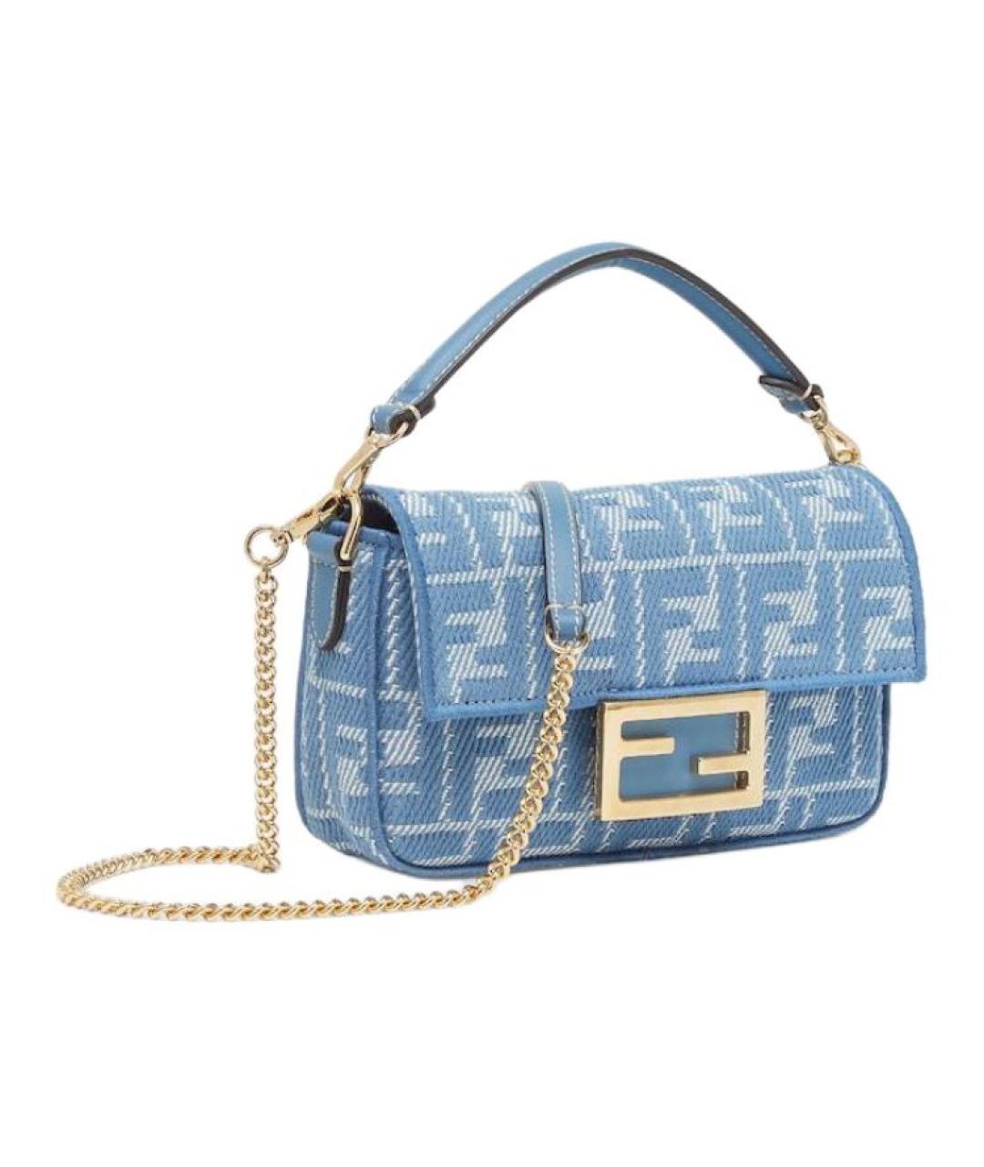 FENDI Синяя хлопковая сумка через плечо, фото 2