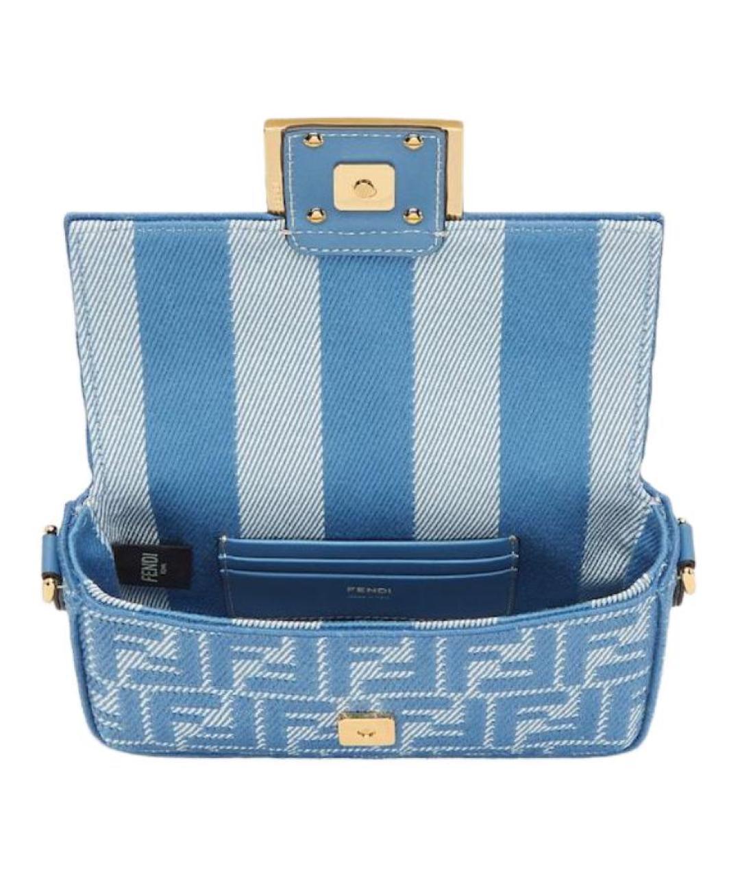 FENDI Синяя хлопковая сумка через плечо, фото 4