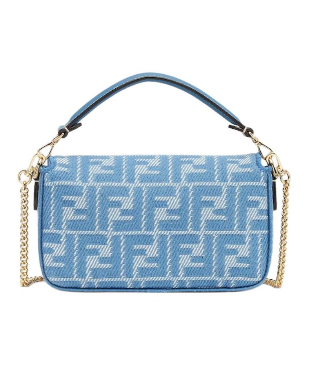 FENDI Синяя хлопковая сумка через плечо, фото 3