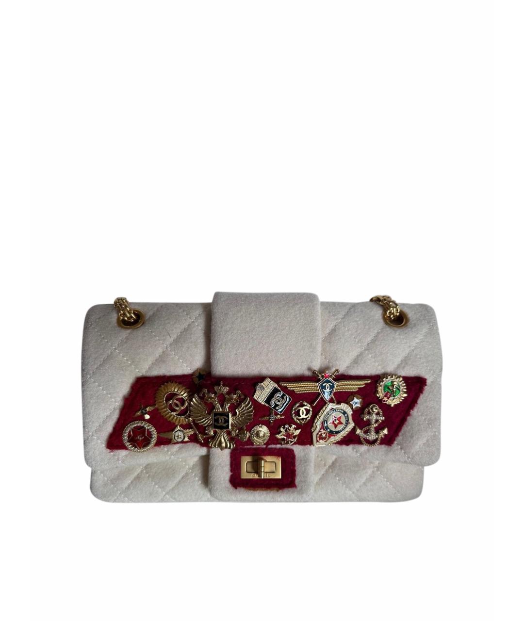 CHANEL Бежевая твидовая сумка через плечо, фото 1