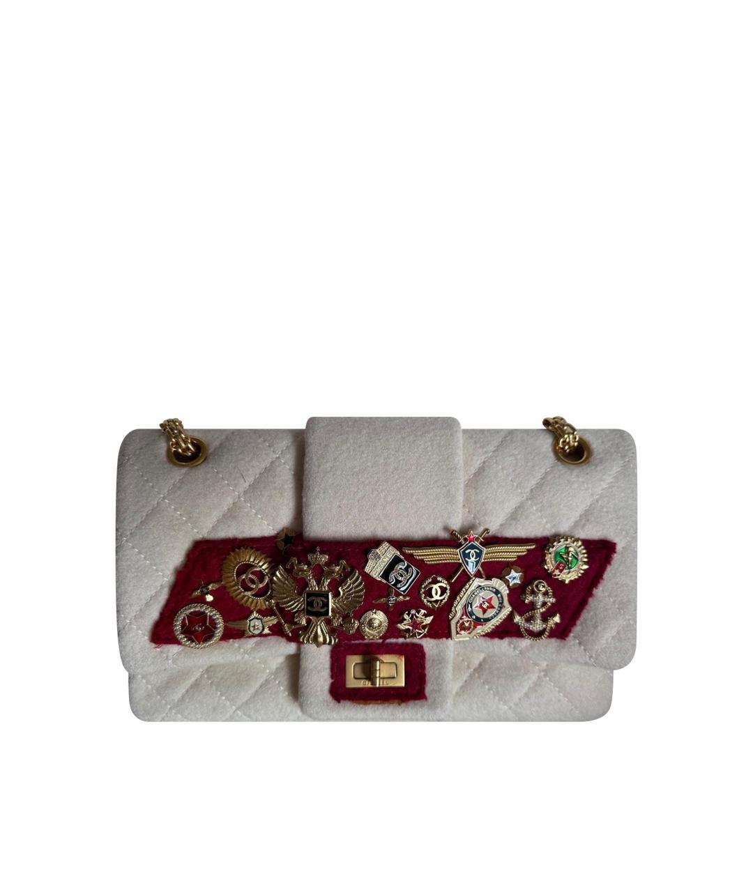 CHANEL Бежевая твидовая сумка через плечо, фото 3