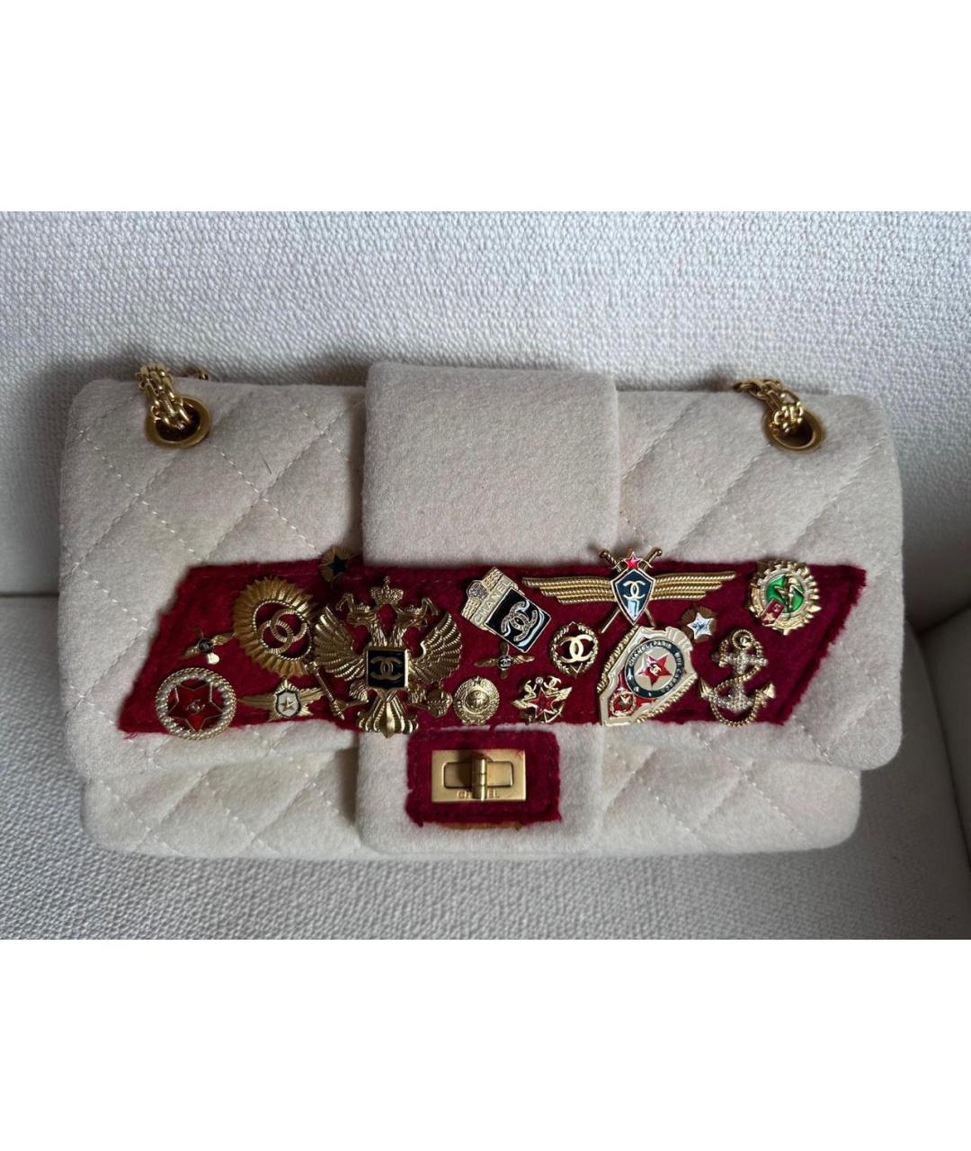 CHANEL Бежевая твидовая сумка через плечо, фото 2