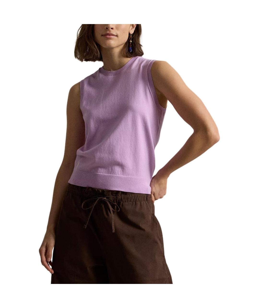 POLO RALPH LAUREN Фиолетовый хлопковый жилет, фото 2
